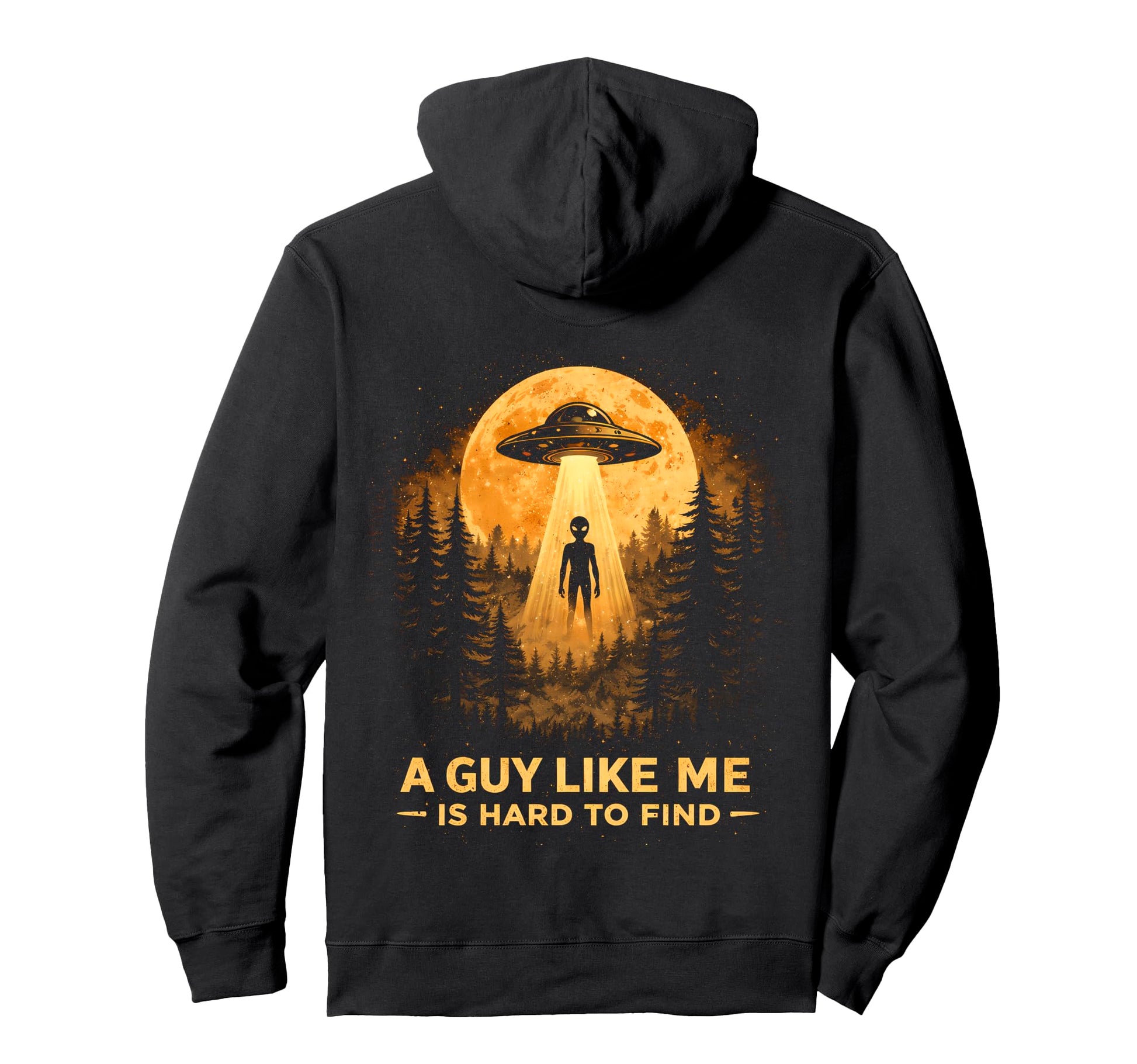 Funny Alien Sunset Forest Sci Fi Hoodie - Graphic Print Unisex - T-Shirt, Sweatshirt, Hoodie