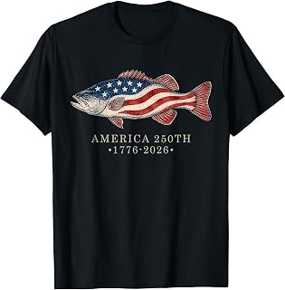 250 America Years 1776 2026 Fishing USA Flag 250th T-Shirt Unisex T-shirt, Sweatshirt, Hoodie, Long Sleeve Tee - T-Shirt, Sweatshirt, Hoodie