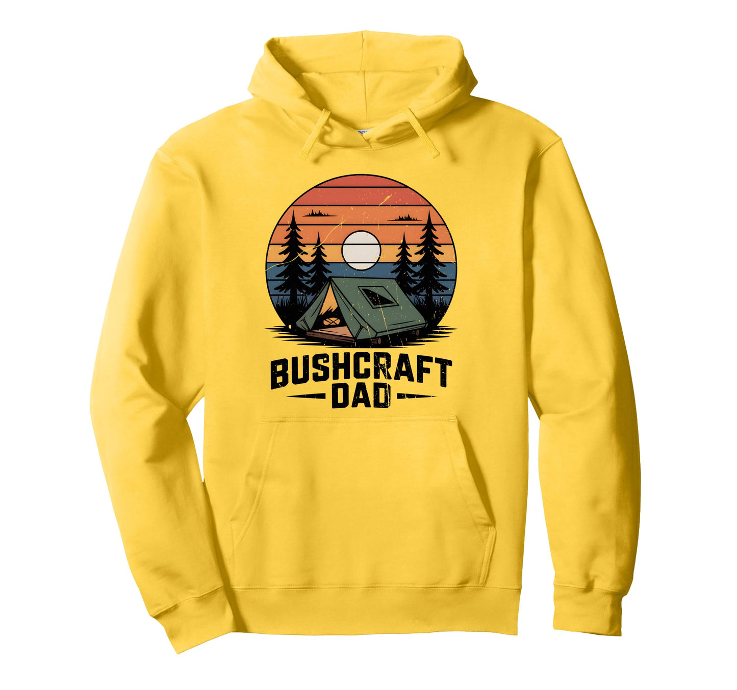 Bushcraft Dad Camping Outdoor Hoodie - Minimalist Print for Adults - T-Shirt, Sweatshirt, Hoodie