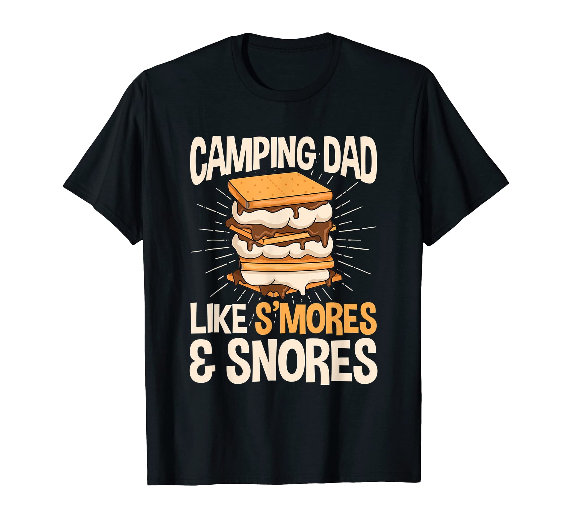 Mens Camping Dad Like Smores Snores T-Shirt - Minimalist Print Men Women - T-Shirt, Sweatshirt, Hoodie