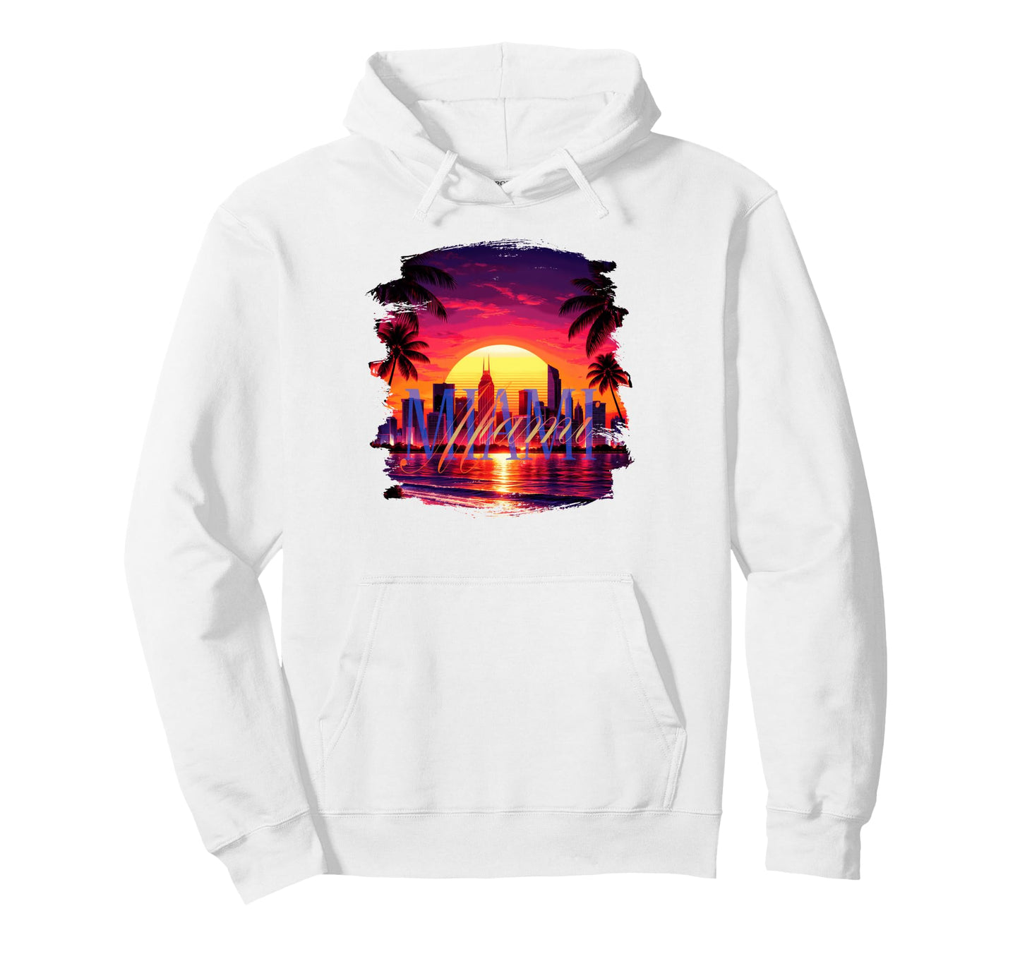 Miami Beach Florida Tropical Beach Hoodie - Unique Graphic Men Women - T-Shirt, Sweatshirt, Hoodie