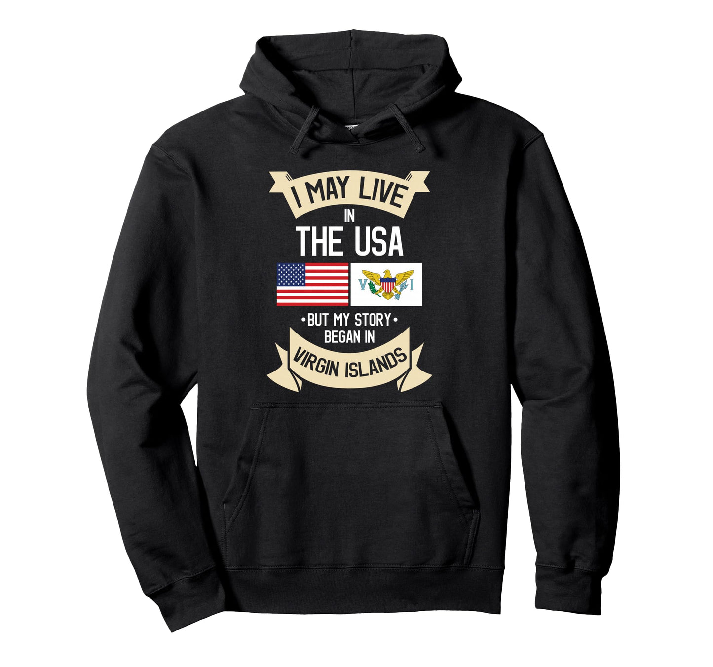 Us Virgin Islands Roots American Flag Hoodie - Unique Graphic for Adults - T-Shirt, Sweatshirt, Hoodie