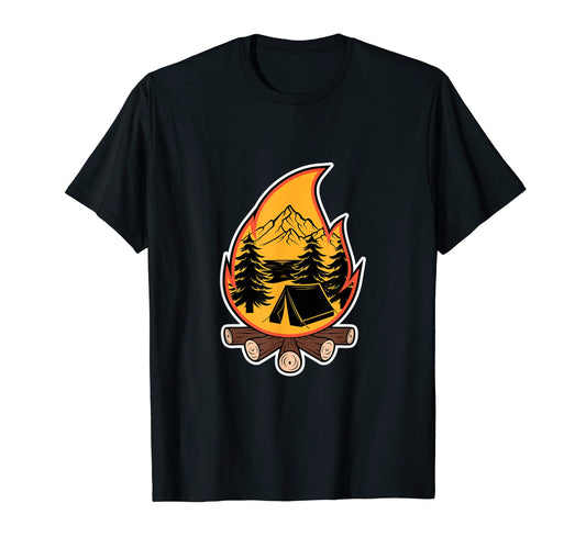 Camping Hiking Mountains Nature T-Shirt - Aesthetic Graphic for Adults - T-Shirt, Sweatshirt, Hoodie