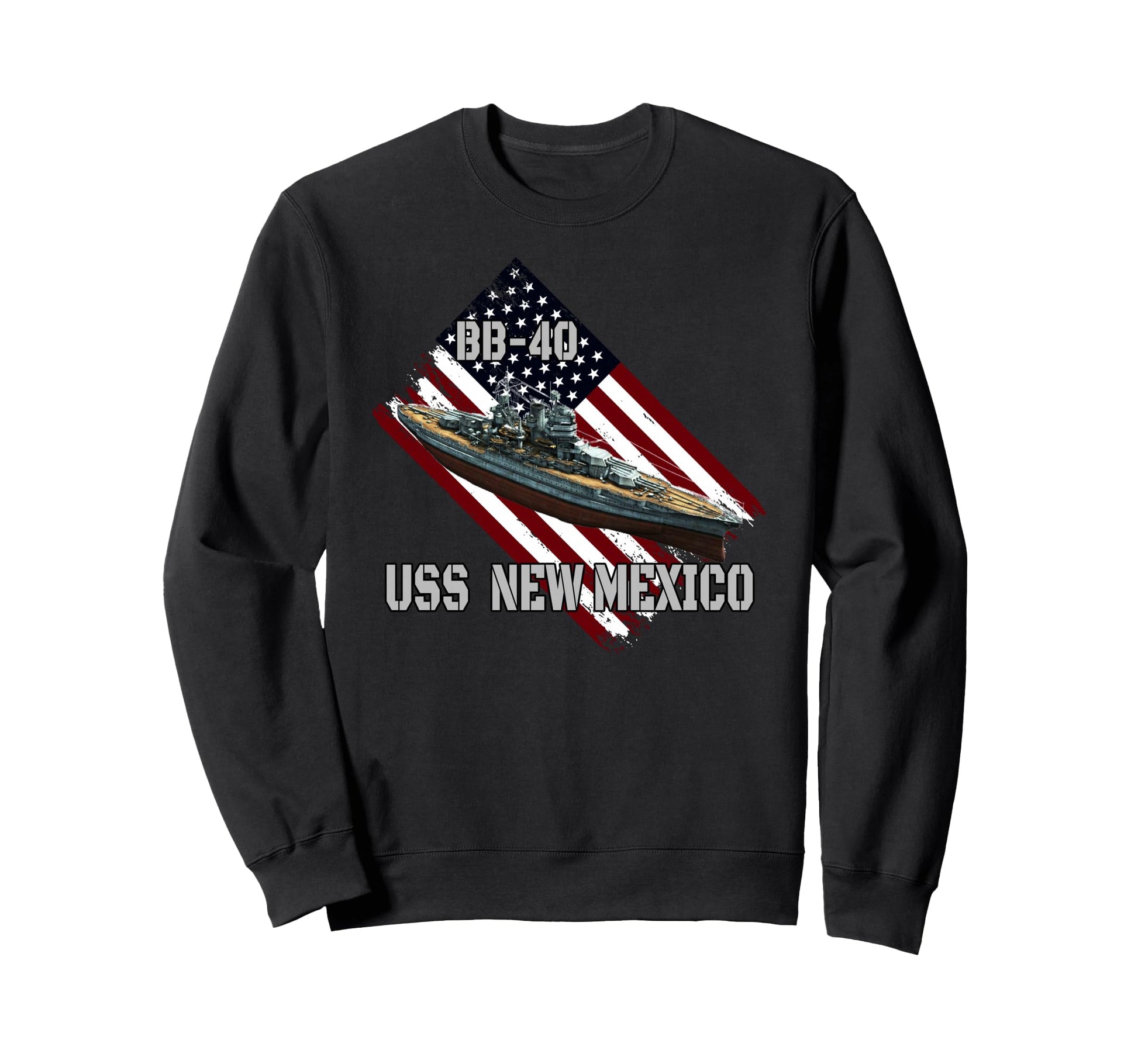 Battleship Uss New Mexico Bb 40 Combat Sweatshirt - Unique Graphic Unisex - T-Shirt, Sweatshirt, Hoodie