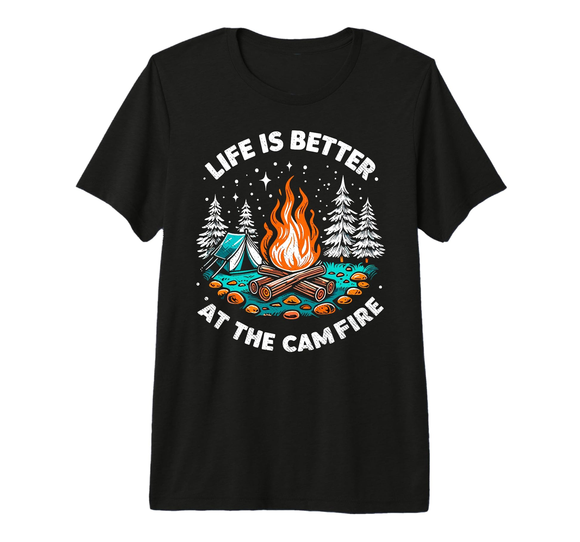 Life Is Better Campfire Camping T-Shirt - Custom Art Print for Adults - T-Shirt, Sweatshirt, Hoodie