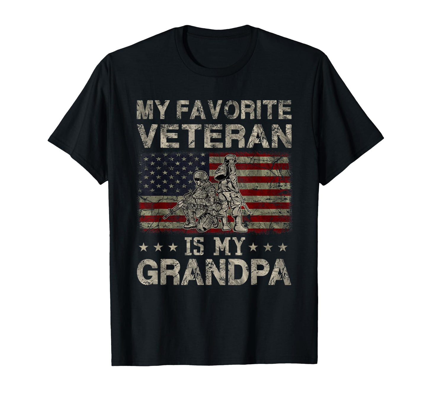 My Favorite Veteran Is My Grandpa T-Shirt - Minimalist Print Men Women - T-Shirt, Sweatshirt, Hoodie