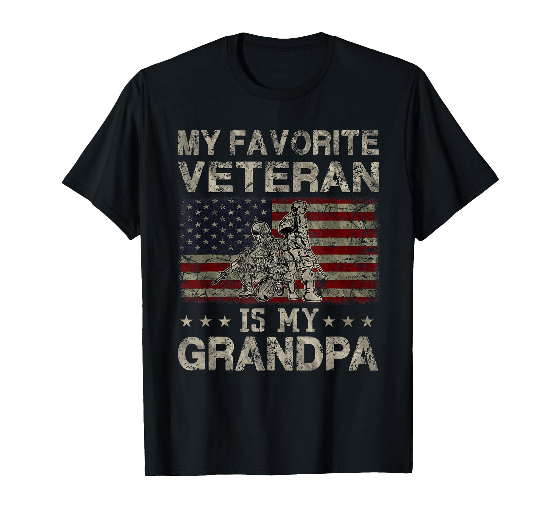 My Favorite Veteran Is My Grandpa T-Shirt - Minimalist Print Men Women - T-Shirt, Sweatshirt, Hoodie