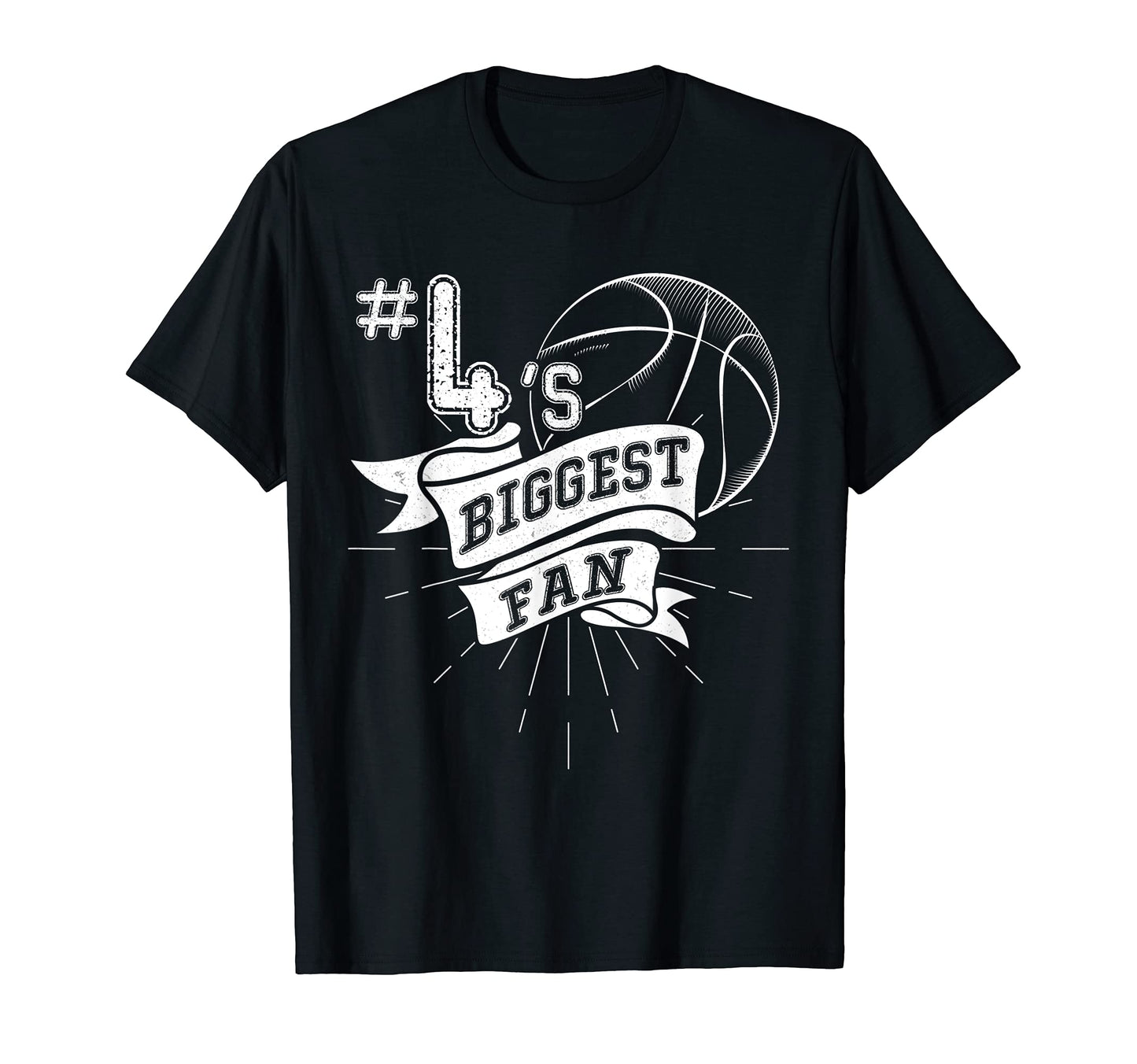 Number 4S Biggest Fan Basketball Dad T-Shirt - Trendy Graphic for Adults - T-Shirt, Sweatshirt, Hoodie
