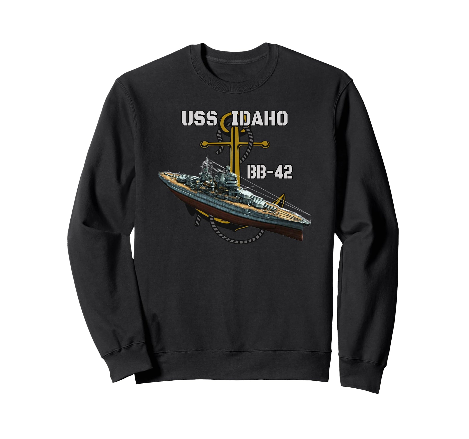 Uss Idaho Bb 42 Battleship Ww2 American Sweatshirt - Graphic Print Unisex - T-Shirt, Sweatshirt, Hoodie