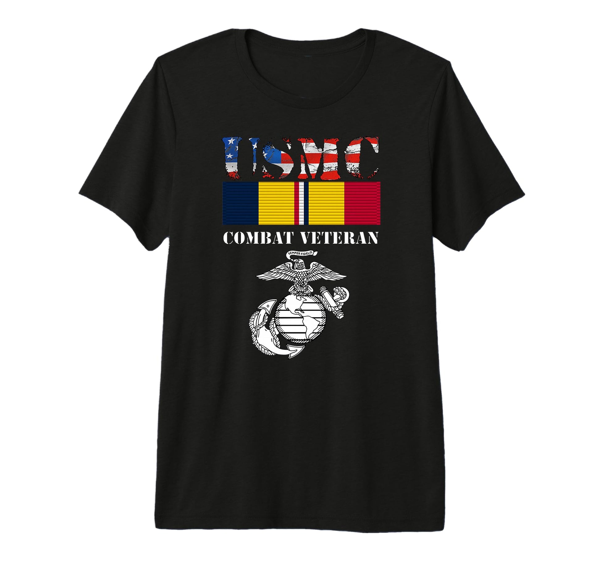 American Flag Combat Action Ribbon T-Shirt - Fun Novelty Design for Adults - T-Shirt, Sweatshirt, Hoodie