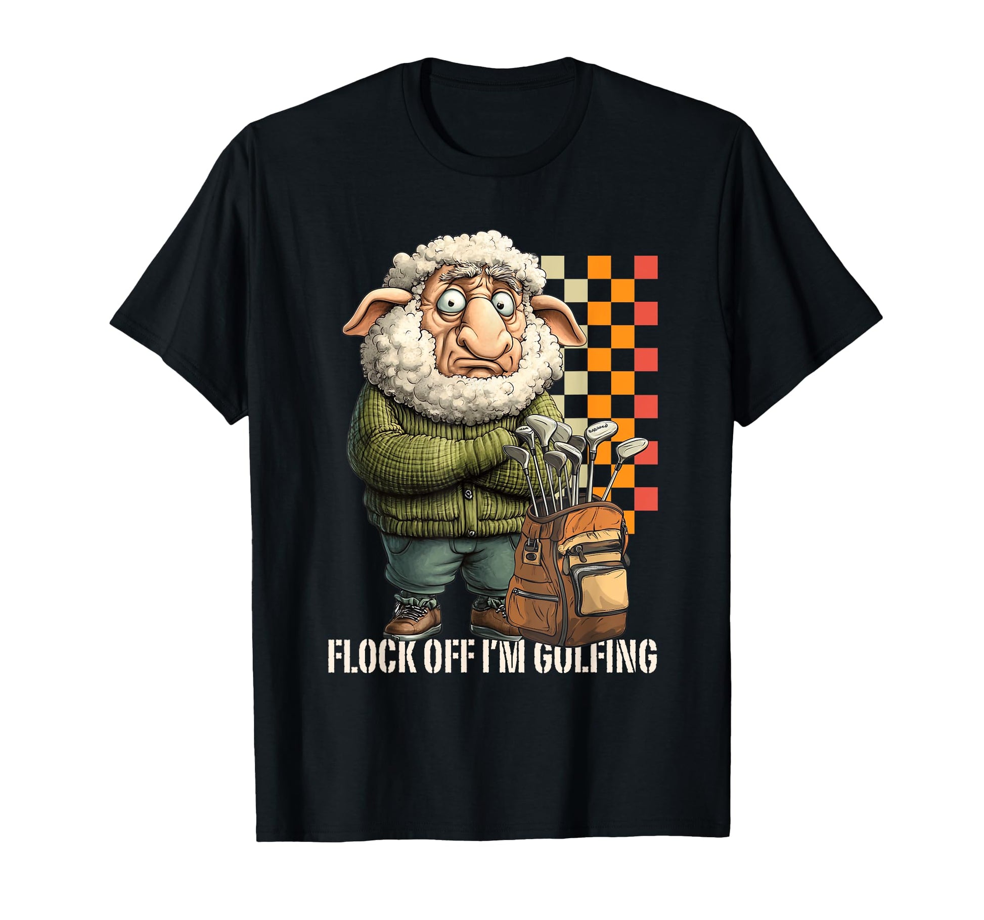 Unique Funny Sheep Golf Player Him Dad T-Shirt - Unique Graphic for Adults - T-Shirt, Sweatshirt, Hoodie