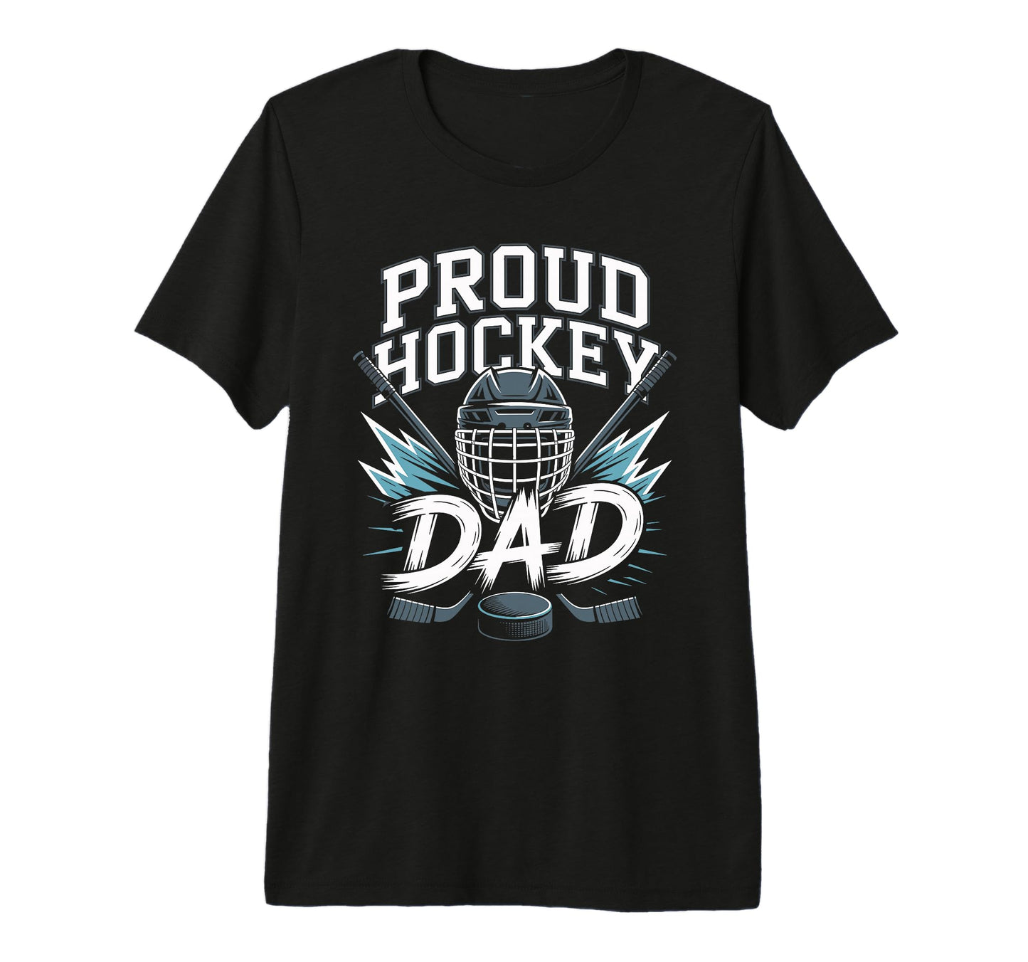 Proud Hockey Dad Ice Hockey Father T-Shirt - Custom Art Print for Adults - T-Shirt, Sweatshirt, Hoodie