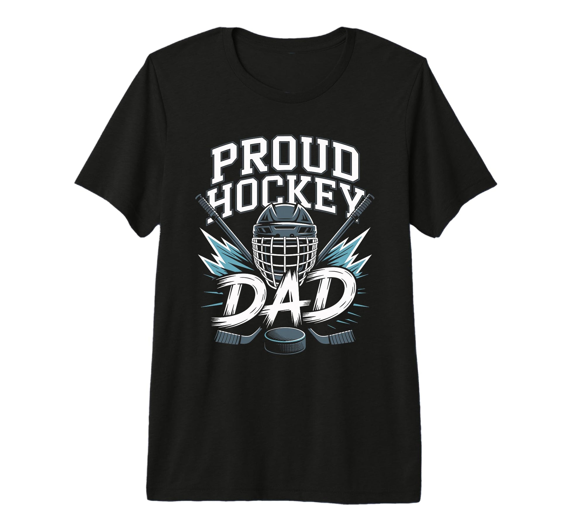 Proud Hockey Dad Ice Hockey Father T-Shirt - Custom Art Print for Adults - T-Shirt, Sweatshirt, Hoodie