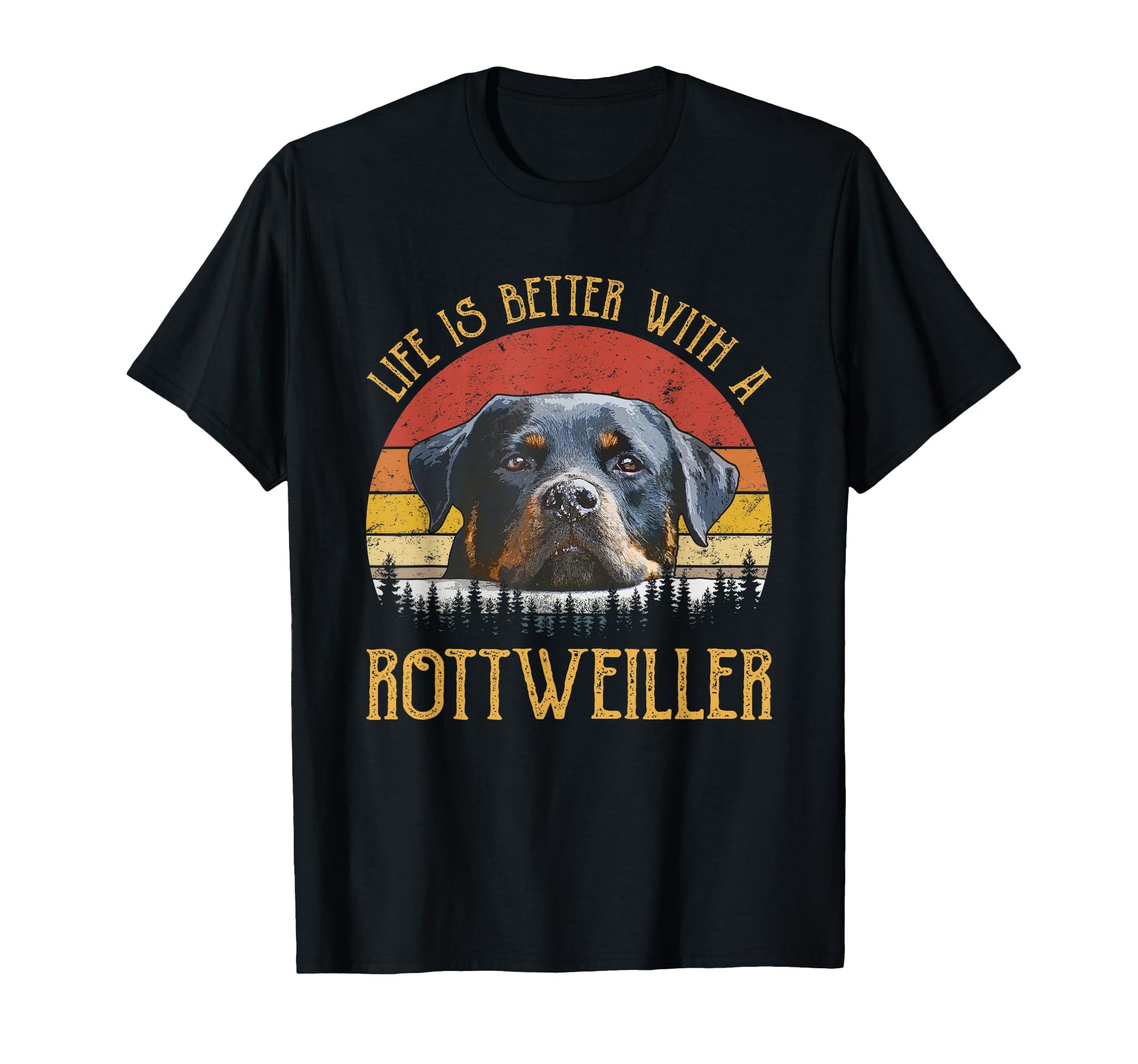 Life Is Better Rottweiler Rottie Mom T-Shirt - Minimalist Print Men Women - T-Shirt, Sweatshirt, Hoodie