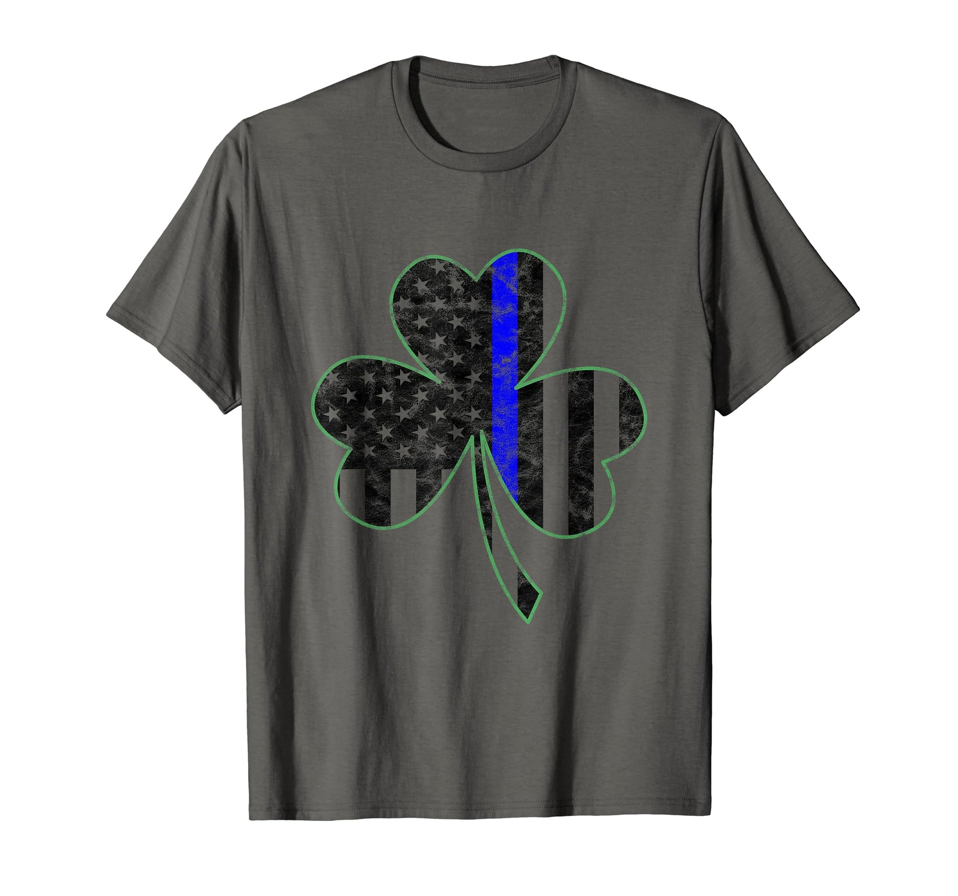 Thin Blue Line St Patricks Day Shamrock T-Shirt - Graphic Print for Adults - T-Shirt, Sweatshirt, Hoodie