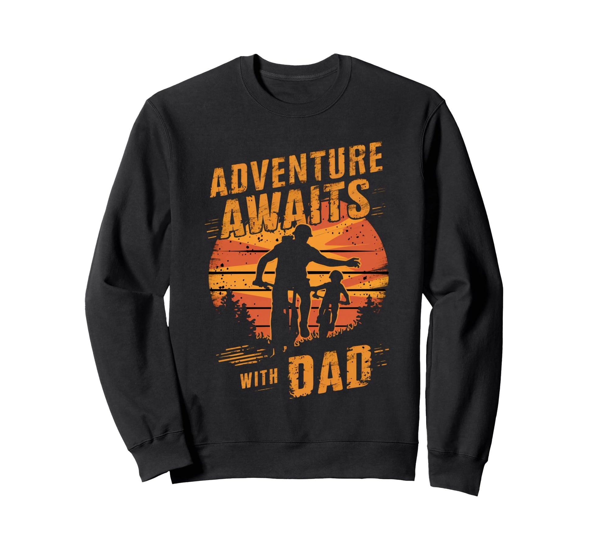 Adventure Awaits Dad Biking Hiking Sweatshirt - Minimalist Print Men Women - T-Shirt, Sweatshirt, Hoodie