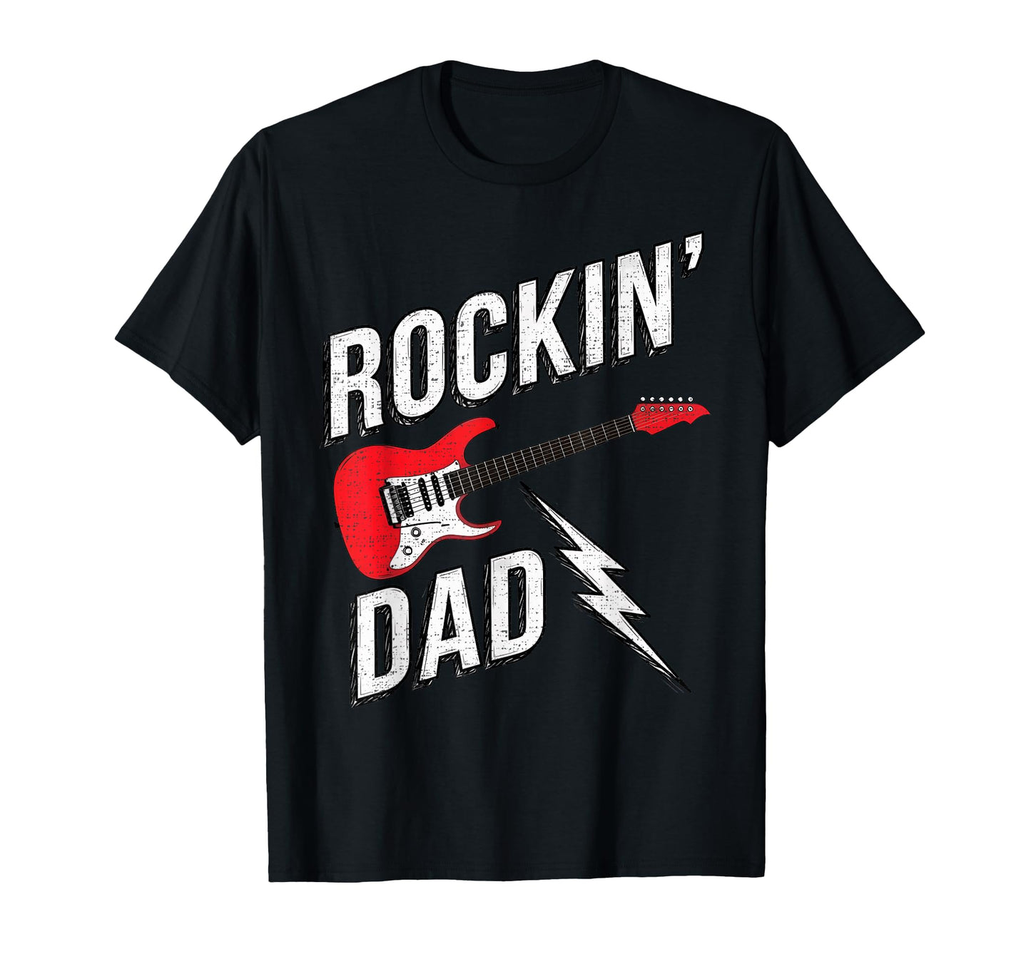 Rockin Dad Electric Guitar Music T-Shirt - Minimalist Print Men Women - T-Shirt, Sweatshirt, Hoodie