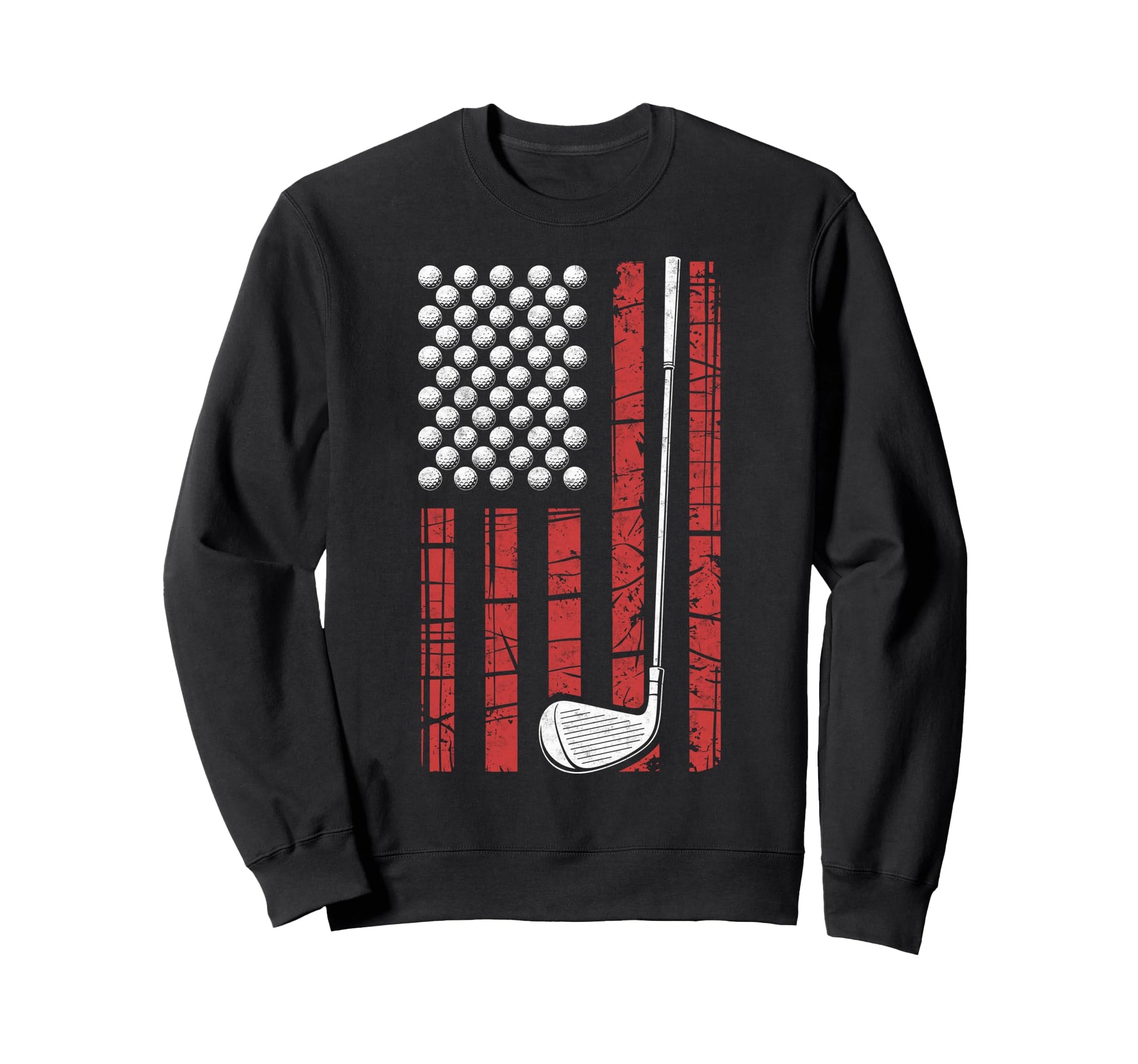 Us Flag Golf Golfer Golfing Dad Sweatshirt - Fun Novelty Design for Adults - T-Shirt, Sweatshirt, Hoodie