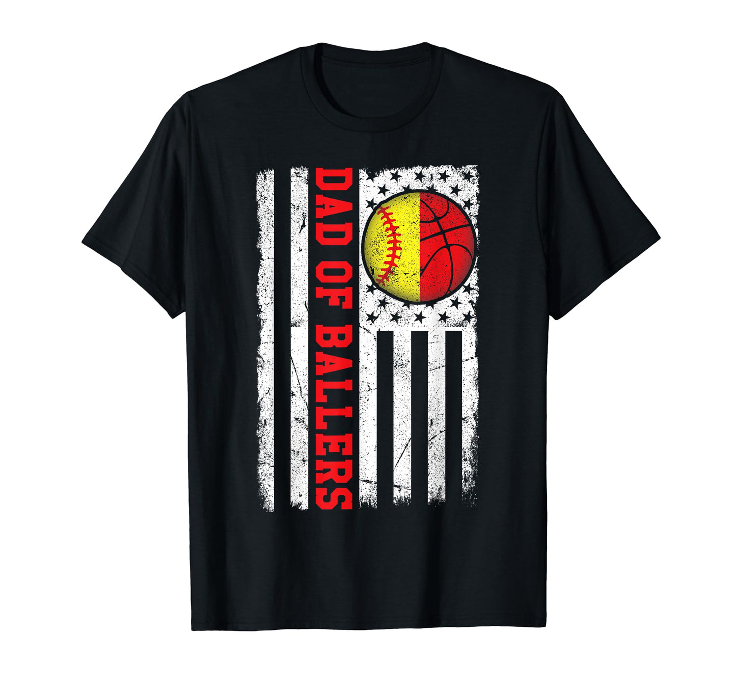 Dad Ballers Baseball Basketball Family T-Shirt - Unique Graphic for Adults - T-Shirt, Sweatshirt, Hoodie