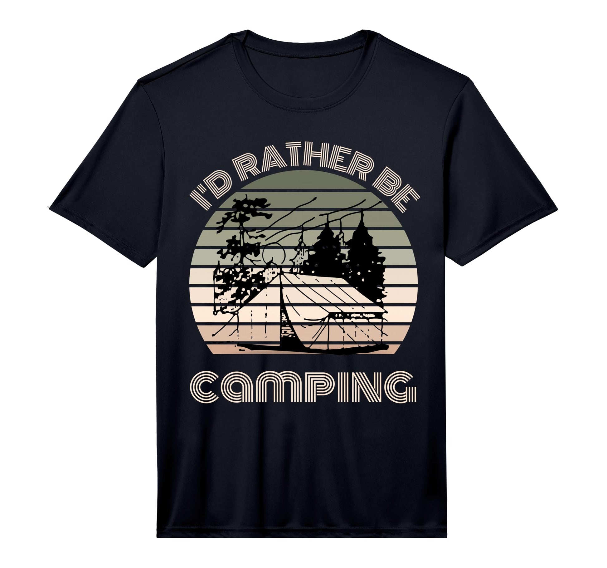 Id Rather Be Camping Sunset Camping T-Shirt - Casual Everyday Wear Unisex - T-Shirt, Sweatshirt, Hoodie