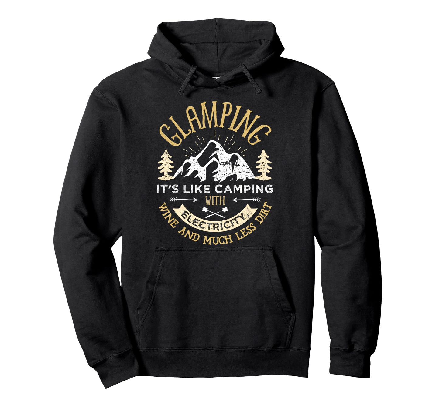 Glamping Definition Glamper Wine Funny Hoodie - Novelty Apparel Men Women - T-Shirt, Sweatshirt, Hoodie