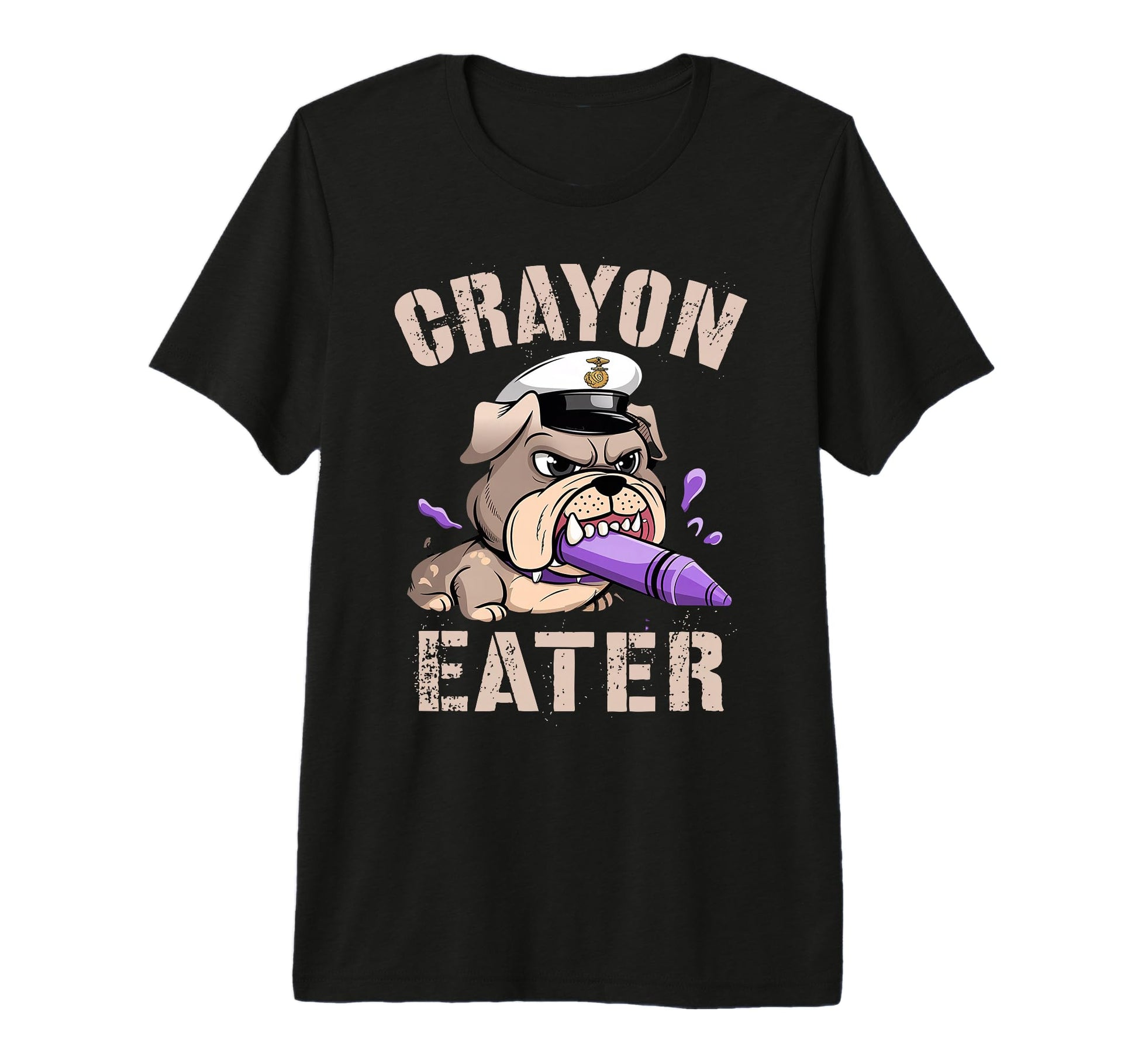 Funny Veteran Crayon Eater I Eat Bulldog T-Shirt - Graphic Print Unisex - T-Shirt, Sweatshirt, Hoodie