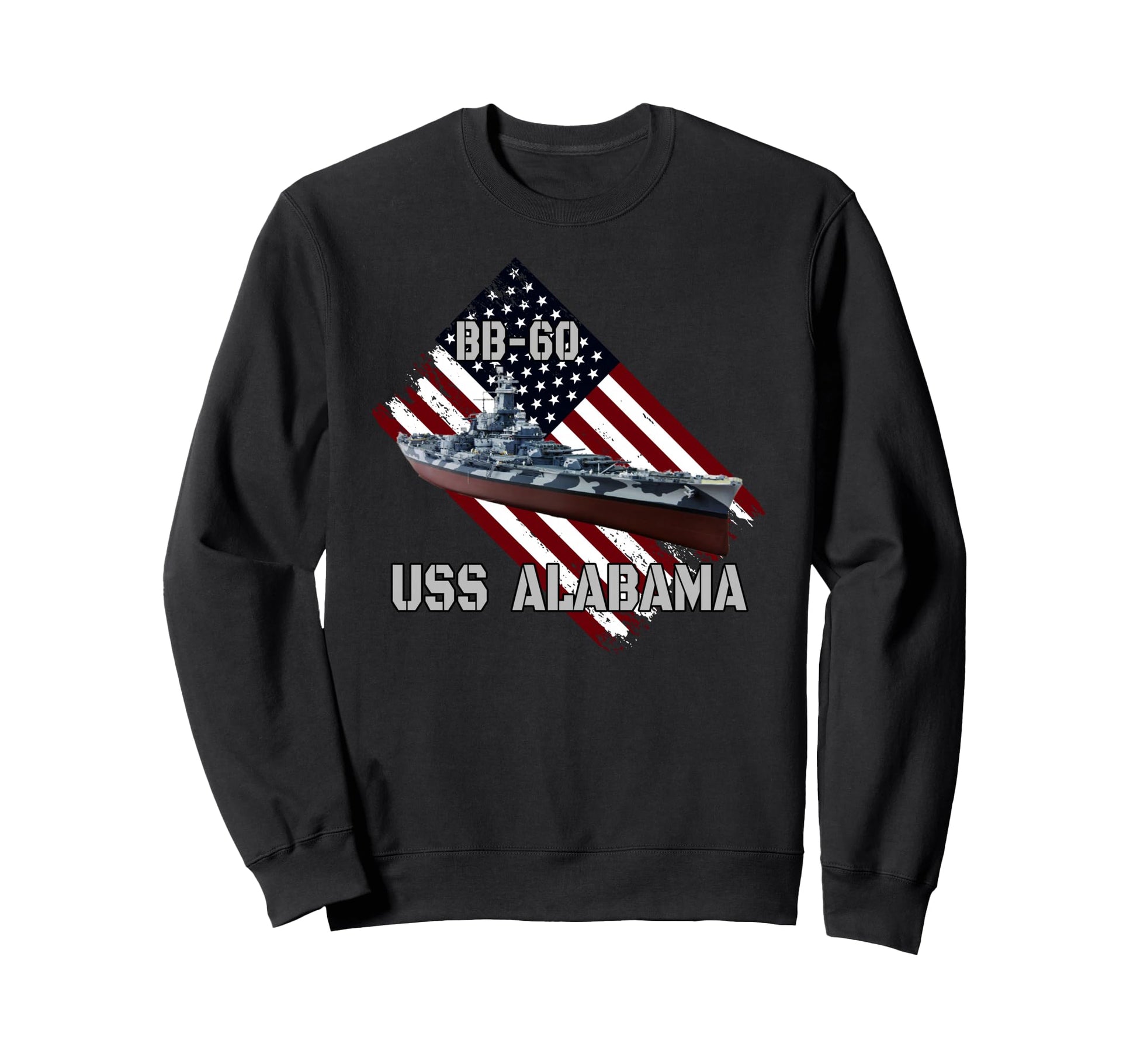 Battleship Uss Alabama Bb 60 Sweatshirt - Aesthetic Graphic for Adults - T-Shirt, Sweatshirt, Hoodie