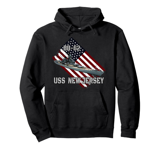 Battleship Uss New Jersey Bb 62 Combat Hoodie - Minimalist Print Unisex - T-Shirt, Sweatshirt, Hoodie