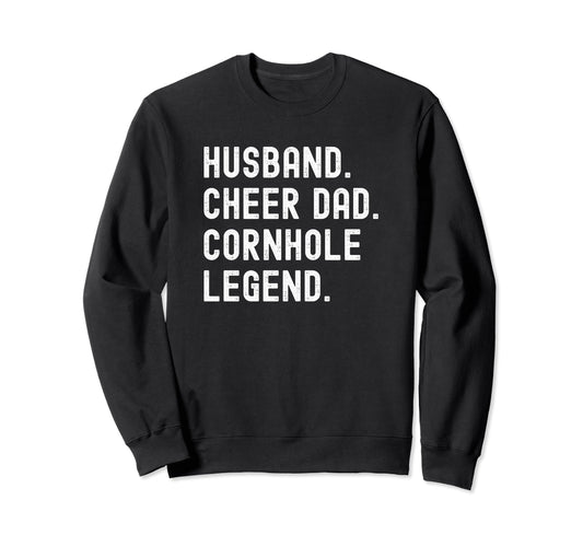 Cheer Dad Cheerleading Husband Sweatshirt - Trendy Graphic Men Women - T-Shirt, Sweatshirt, Hoodie