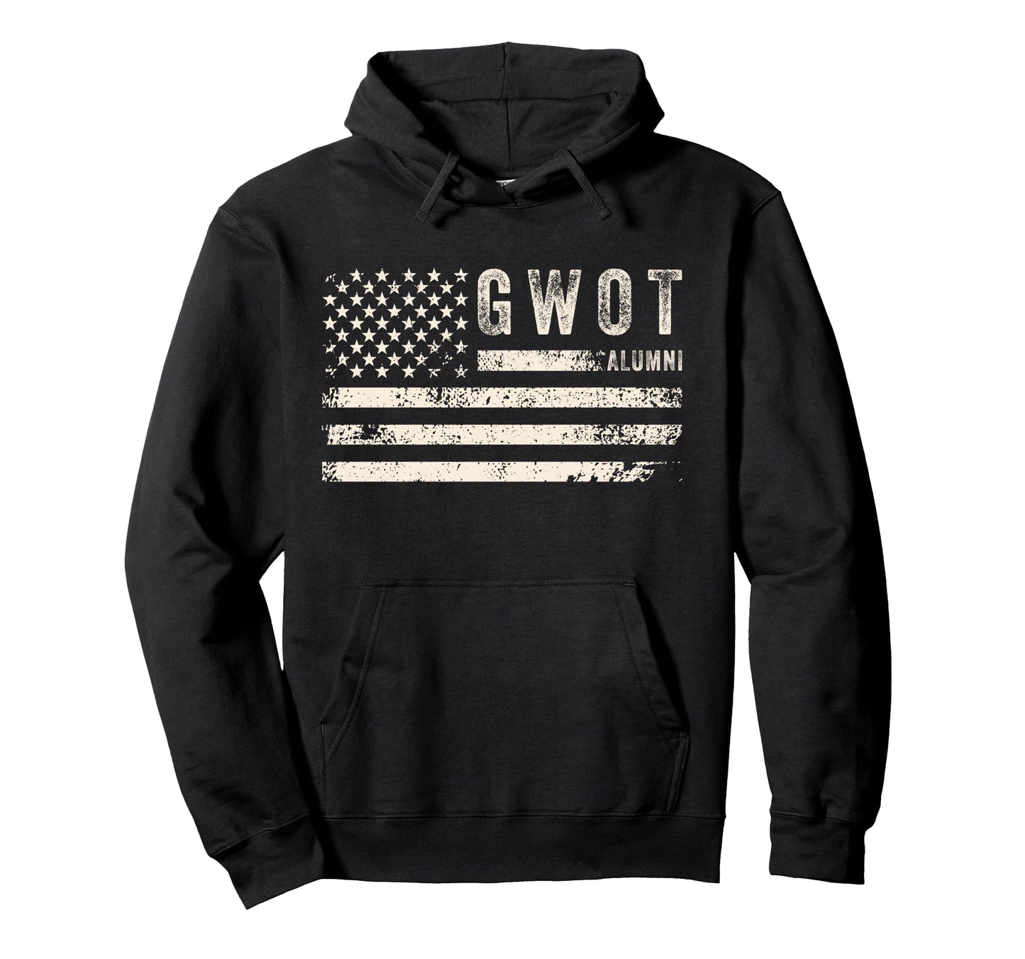 Gwot Alumni Veteran American Flag Hoodie - Novelty Apparel Unisex - T-Shirt, Sweatshirt, Hoodie