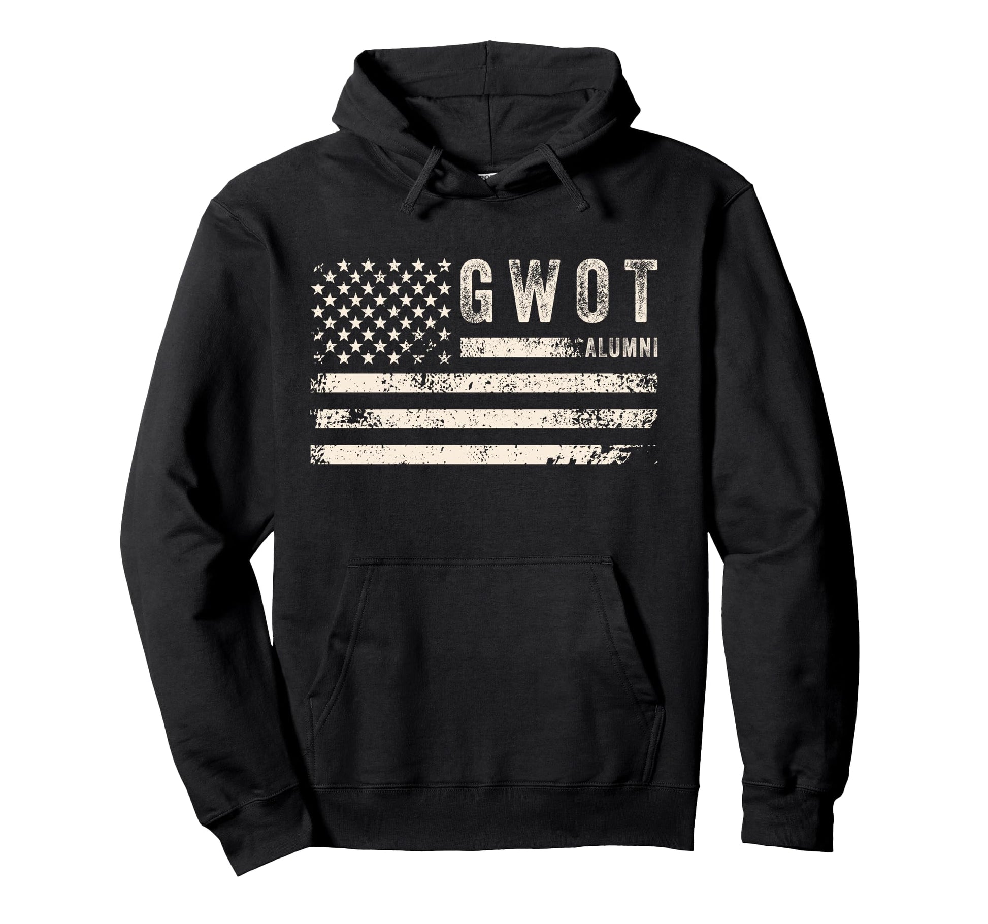 Gwot Alumni Veteran American Flag Hoodie - Novelty Apparel Unisex - T-Shirt, Sweatshirt, Hoodie