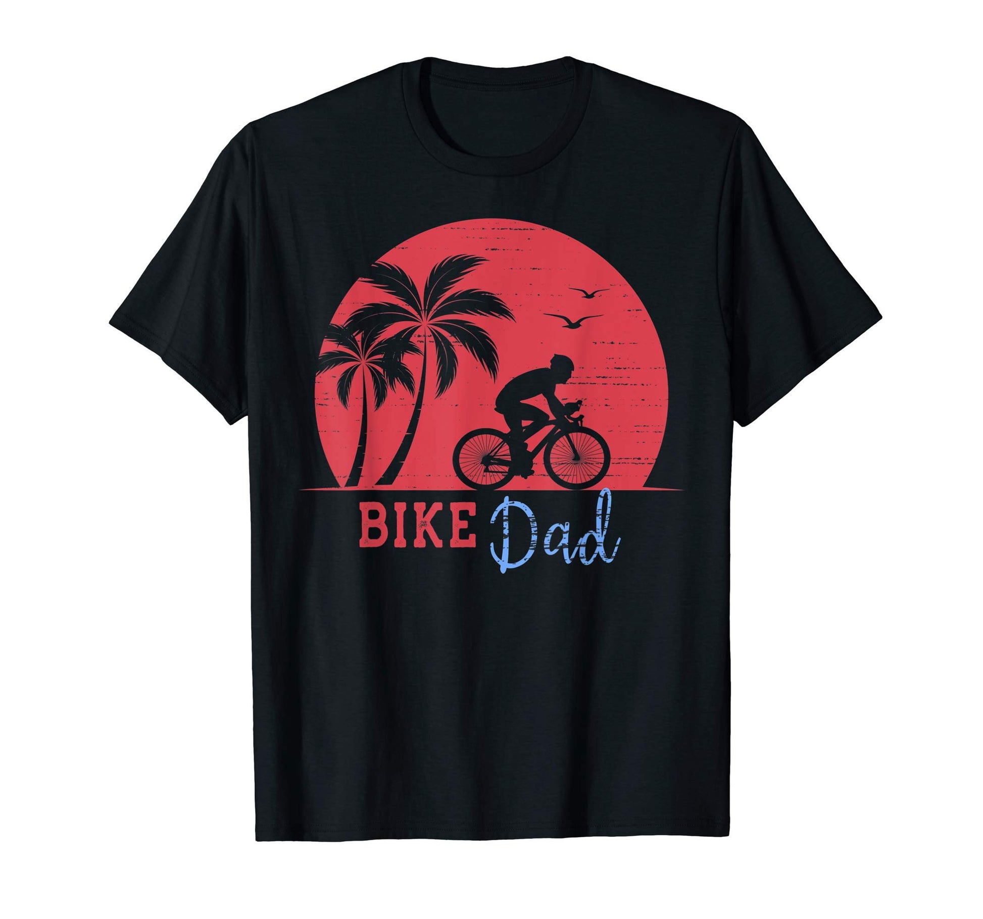 Bike Dad Red Sunset T-Shirt - Trendy Graphic for Adults - T-Shirt, Sweatshirt, Hoodie