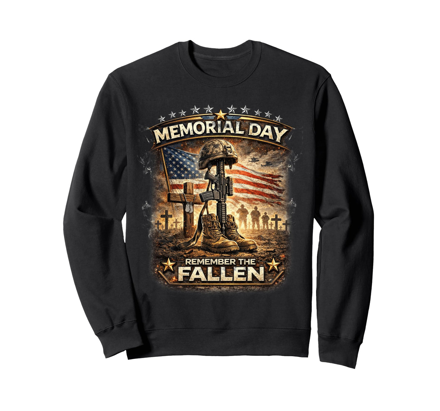 Memorial Day Remember Fallen Sweatshirt - Minimalist Print Men Women - T-Shirt, Sweatshirt, Hoodie