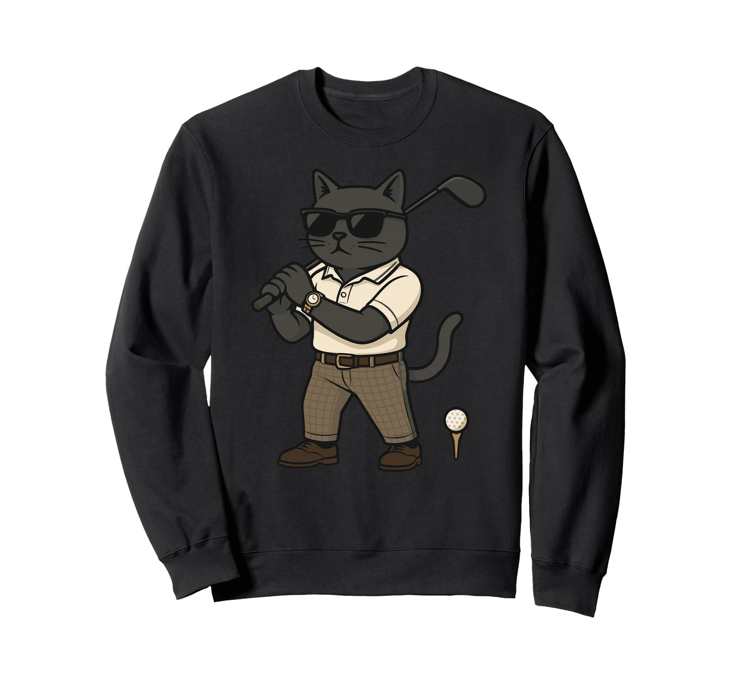 Golf Cat Dad Golfing Golfer Club Sweatshirt - Fun Novelty Design Unisex - T-Shirt, Sweatshirt, Hoodie