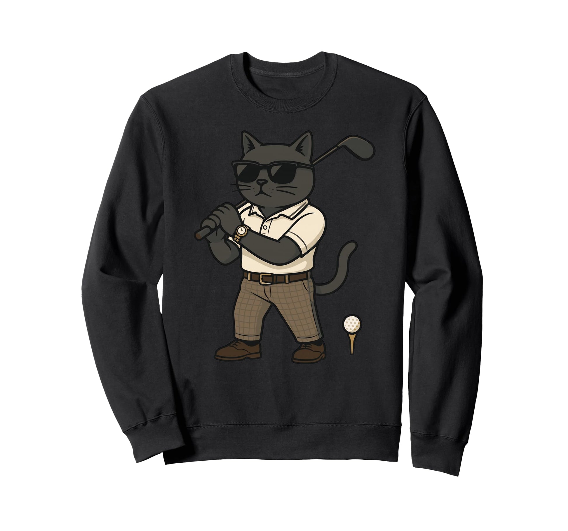 Golf Cat Dad Golfing Golfer Club Sweatshirt - Fun Novelty Design Unisex - T-Shirt, Sweatshirt, Hoodie