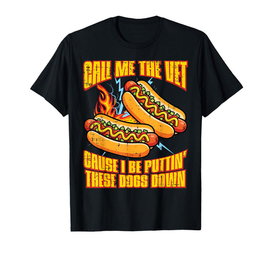 Call Me Vet Hot Dog Funny Meme Bootleg T-Shirt - Custom Art Print Unisex - T-Shirt, Sweatshirt, Hoodie
