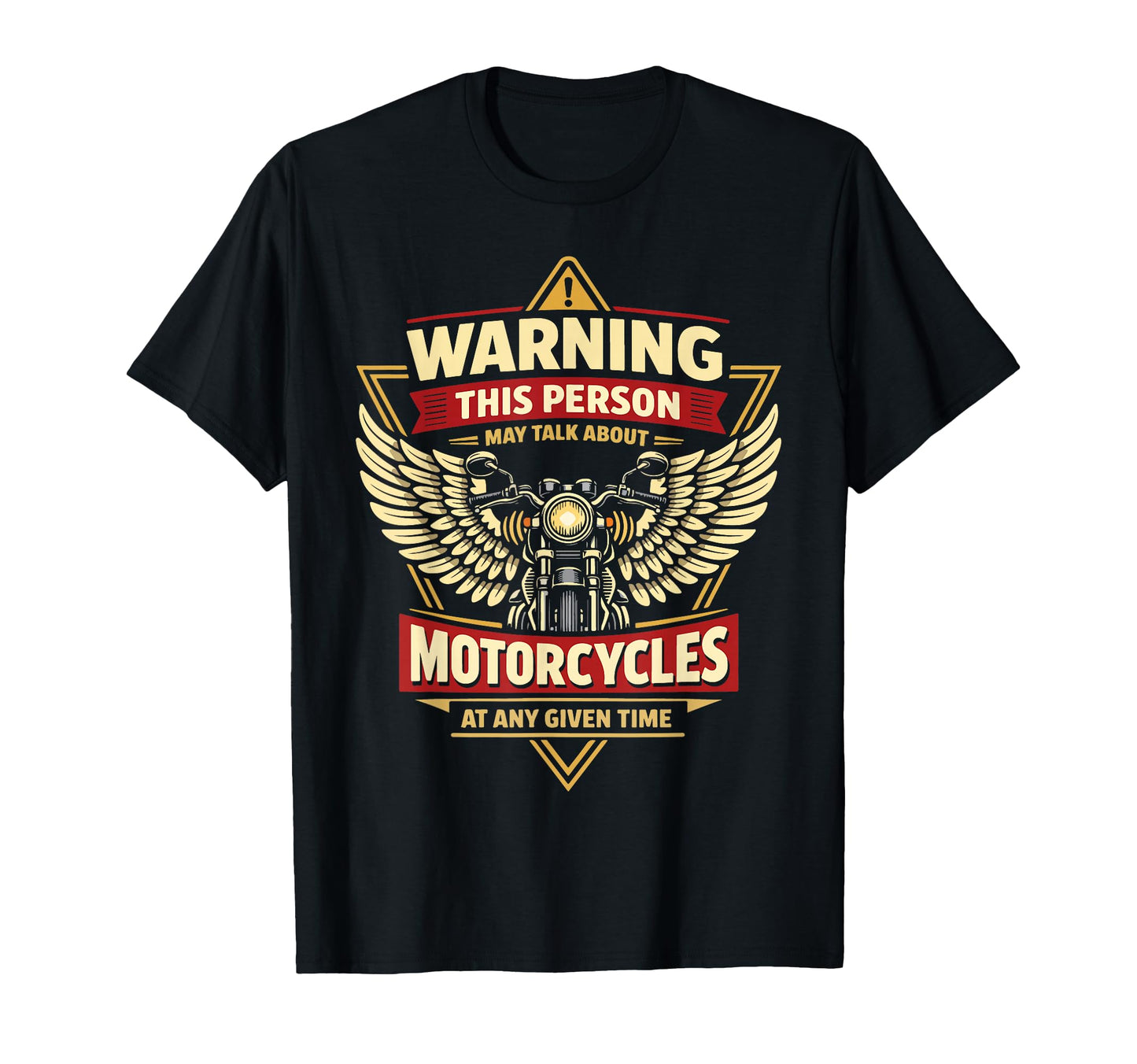 Motorcycle Biker Warning This Person T-Shirt - Custom Art Print Unisex - T-Shirt, Sweatshirt, Hoodie