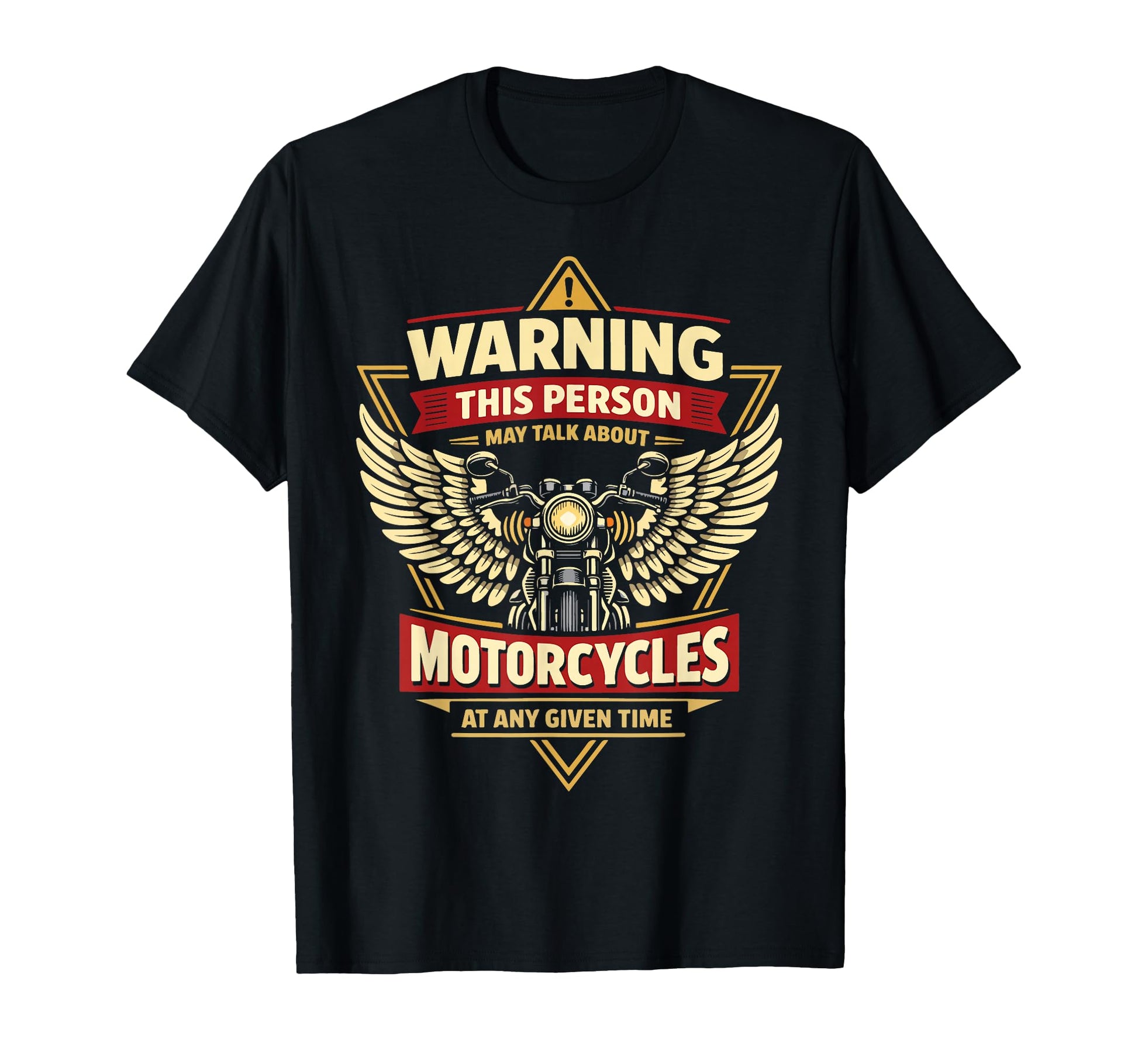 Motorcycle Biker Warning This Person T-Shirt - Custom Art Print Unisex - T-Shirt, Sweatshirt, Hoodie