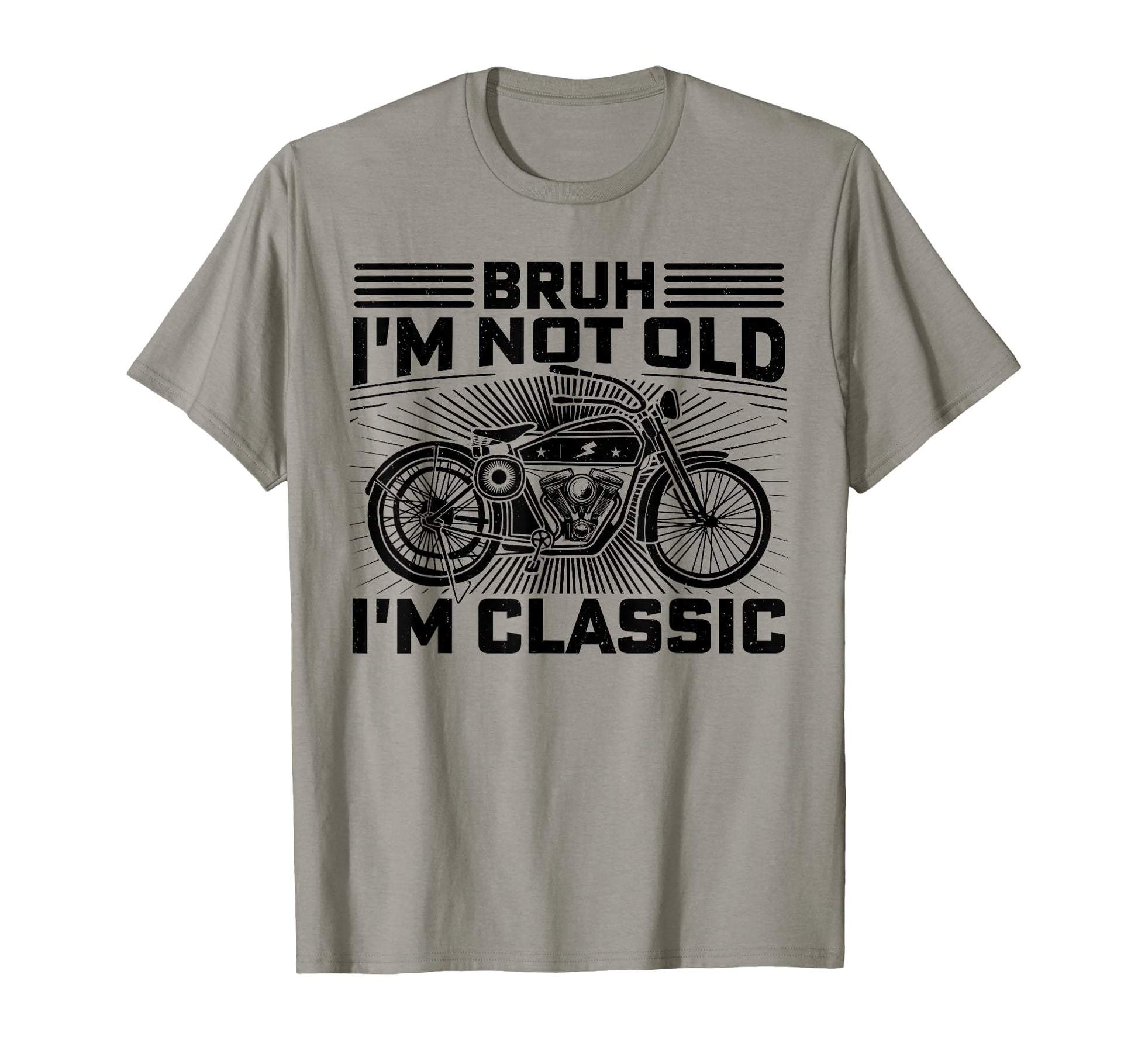 Funny Old Guy Motorcycle T-Shirt - Custom Art Print Men Women - T-Shirt, Sweatshirt, Hoodie