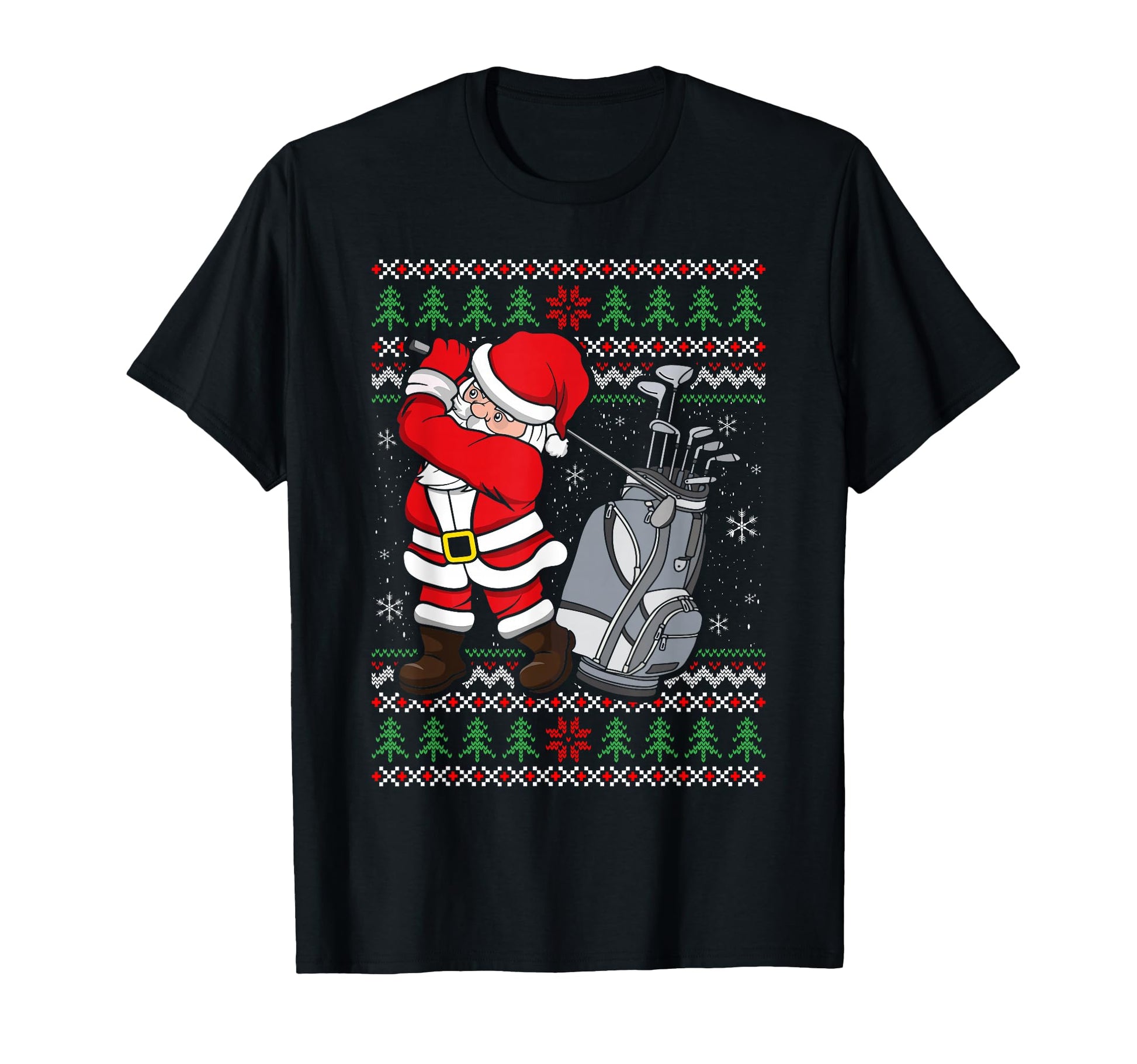 Golf Ugly Santa Claus Golfer T-Shirt - Casual Everyday Wear for Adults - T-Shirt, Sweatshirt, Hoodie