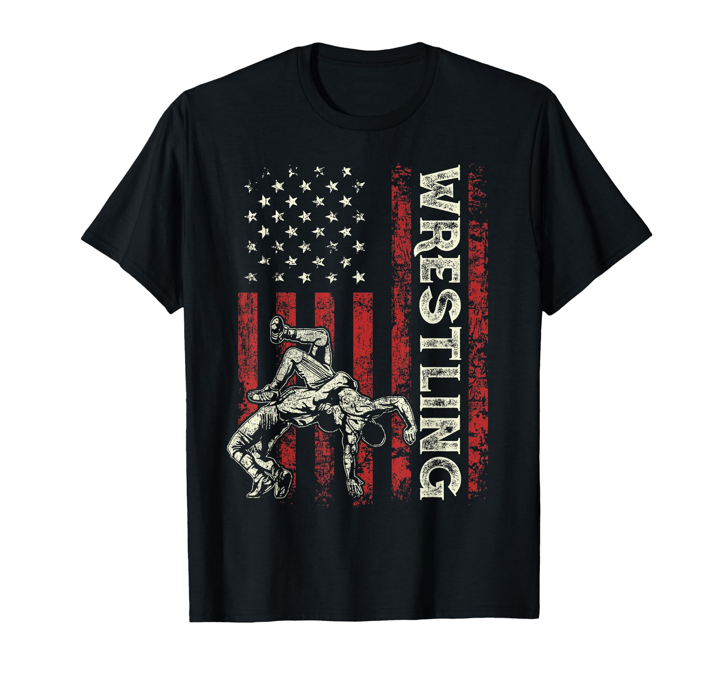 Wrestling Us Flag Gifts Dad Wrestler T-Shirt - Trendy Graphic Men Women - T-Shirt, Sweatshirt, Hoodie