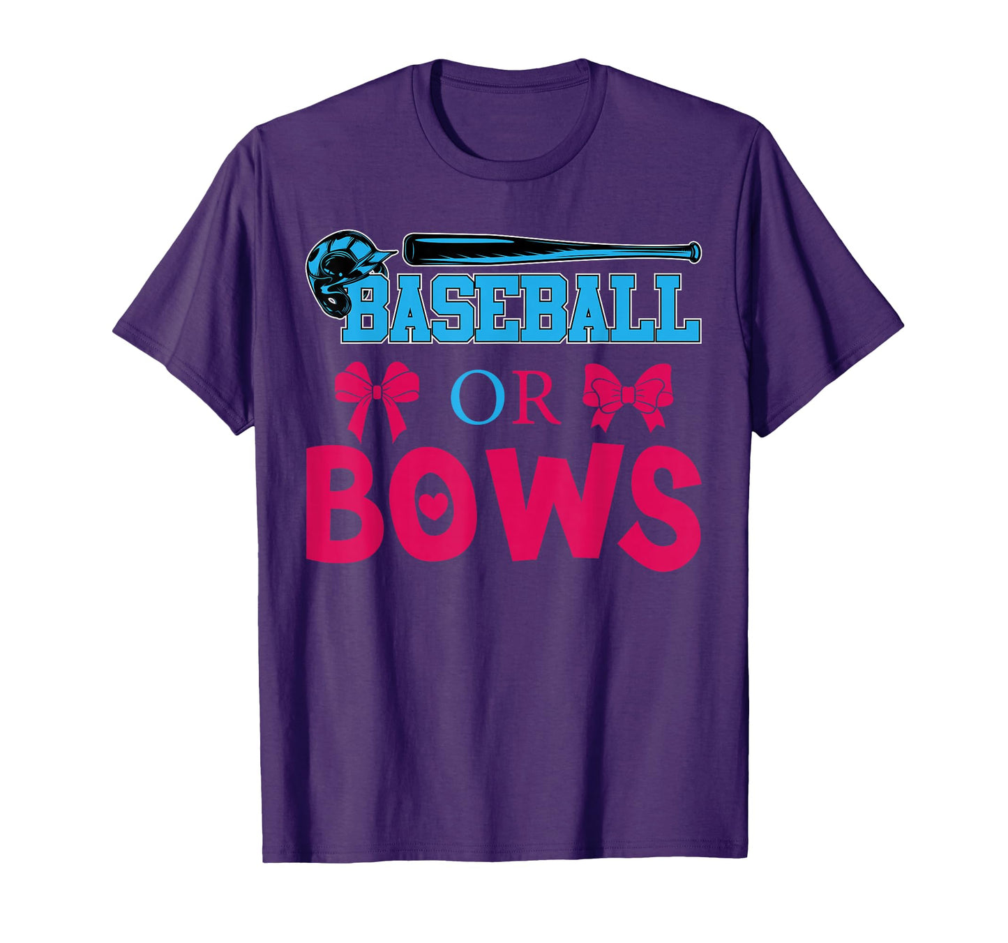Baseball Or Bows Gender Reveal Party T-Shirt - Graphic Print for Adults - T-Shirt, Sweatshirt, Hoodie