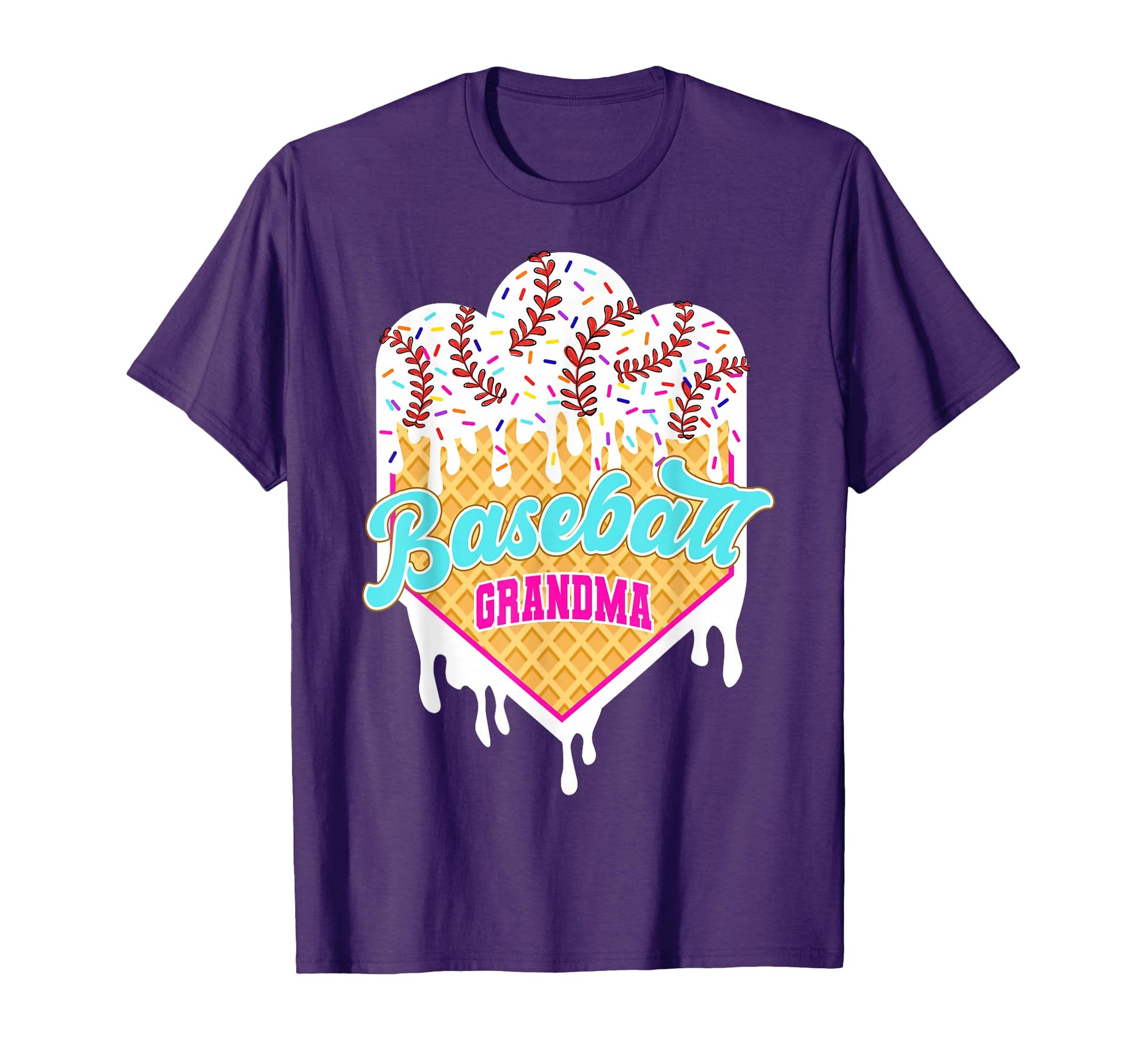 Baseball Grandma Ice Cream Drip Sweet T-Shirt - Streetwear Style Men Women - T-Shirt, Sweatshirt, Hoodie