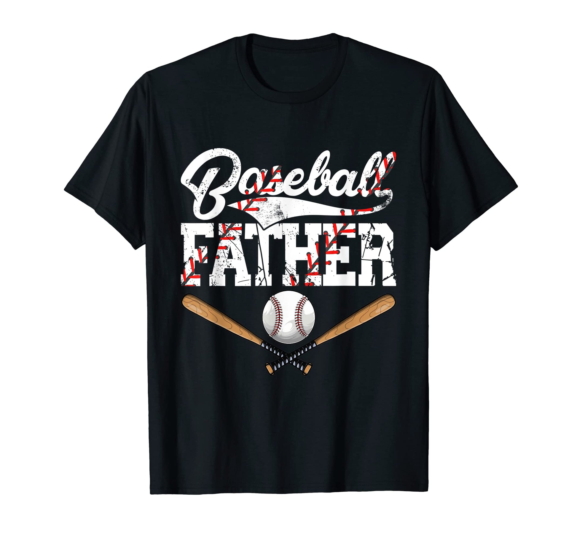 Mens Distressed Baseball Father Family T-Shirt - Unique Graphic Unisex - T-Shirt, Sweatshirt, Hoodie