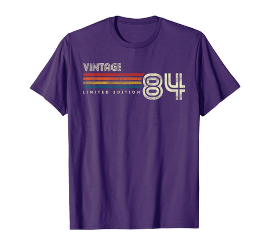 1984 Chest Stripe Birthday T-Shirt - Streetwear Style for Adults - T-Shirt, Sweatshirt, Hoodie