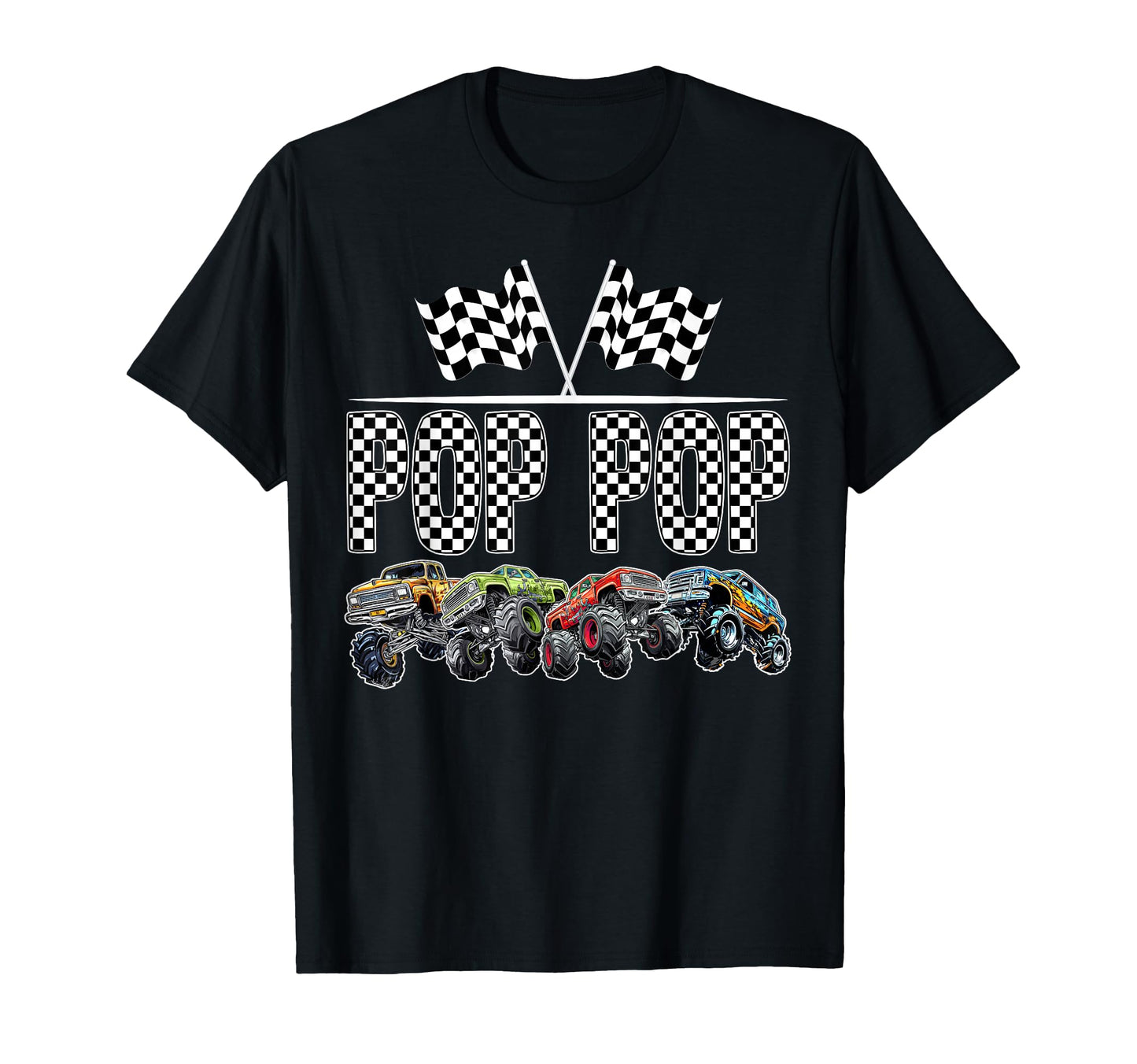 Pop Pop Monster Truck Family Birthday T-Shirt - Novelty Apparel Unisex - T-Shirt, Sweatshirt, Hoodie