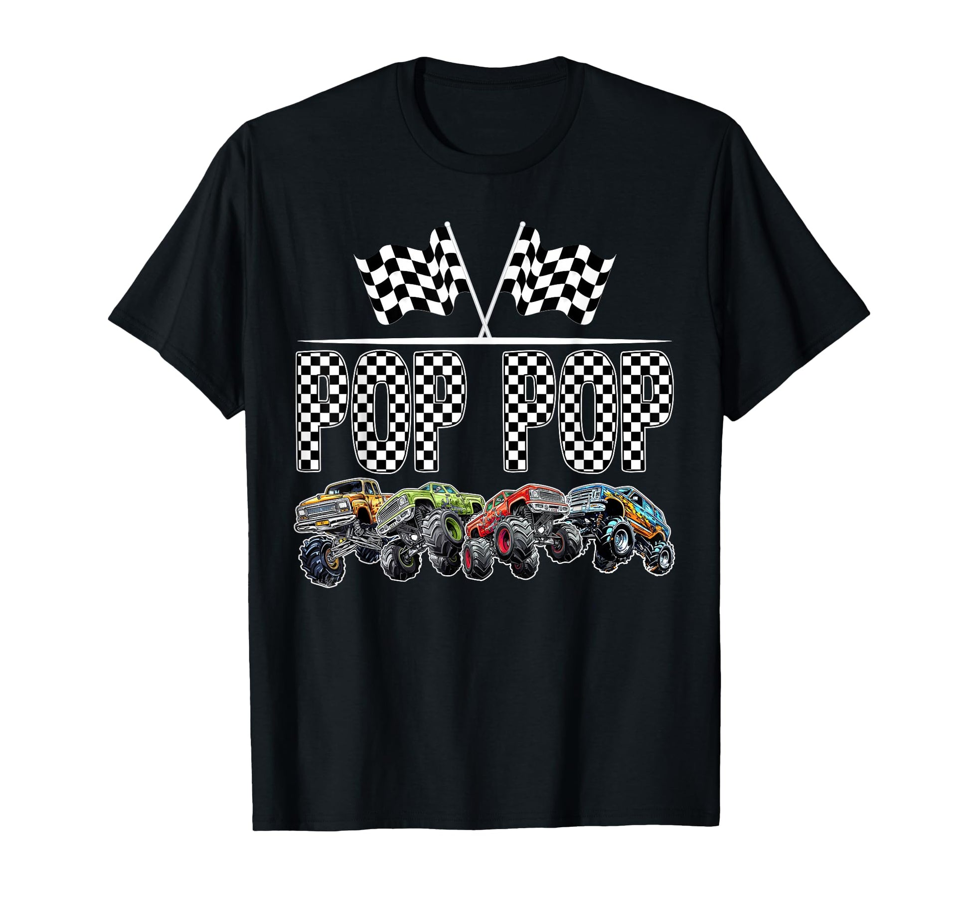 Pop Pop Monster Truck Family Birthday T-Shirt - Novelty Apparel Unisex - T-Shirt, Sweatshirt, Hoodie