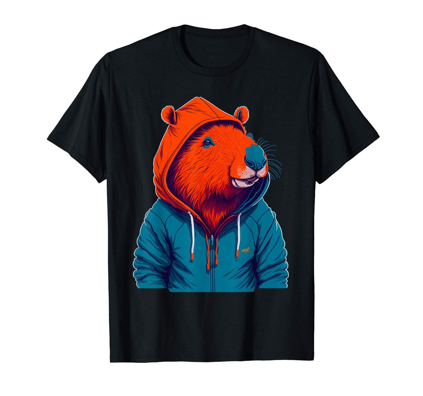 Chill Capybara Blue Bliss Hoodie - Unique Graphic Men Women - T-Shirt, Sweatshirt, Hoodie