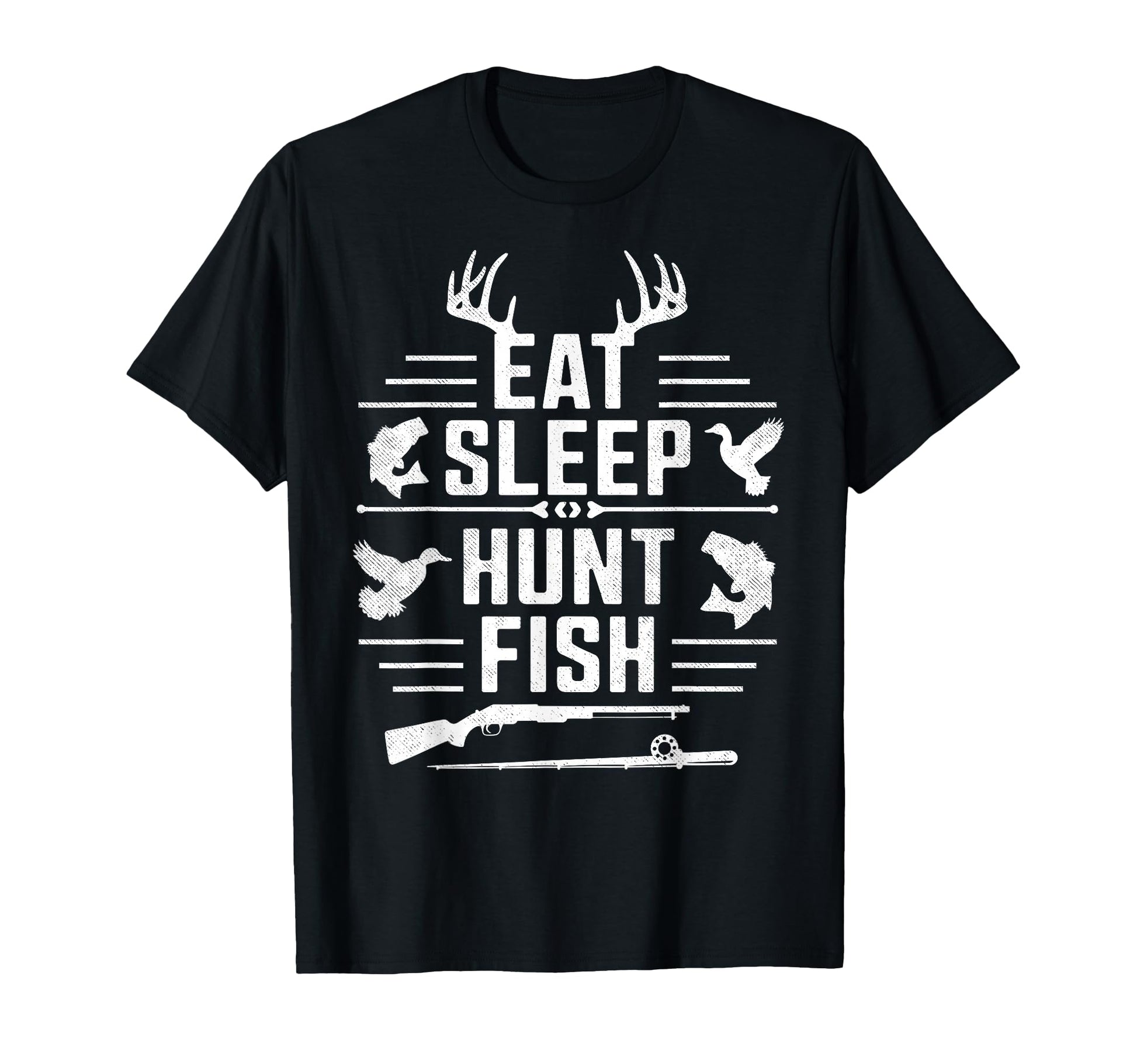Eat Sleep Hunt Fish Fishing Fan T-Shirt - Custom Art Print Men Women - T-Shirt, Sweatshirt, Hoodie