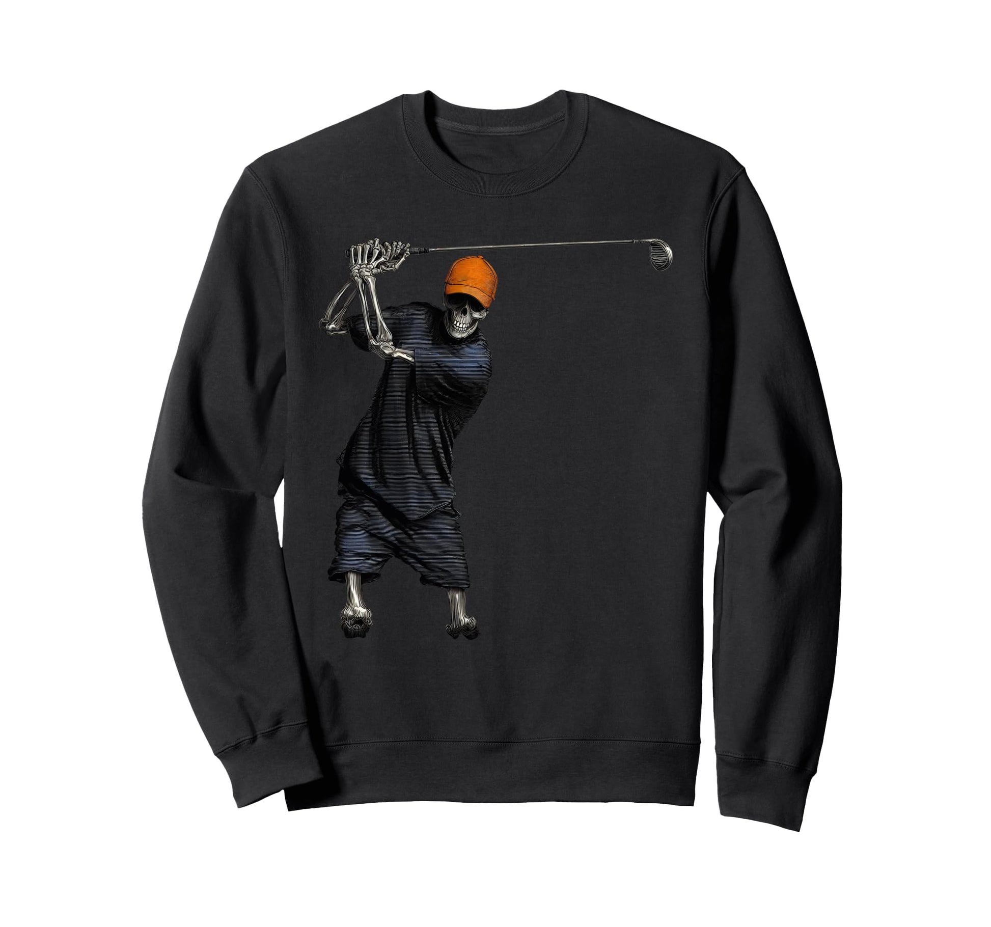 Skull Golfer Skeleton Sweatshirt - Casual Everyday Wear for Adults - T-Shirt, Sweatshirt, Hoodie